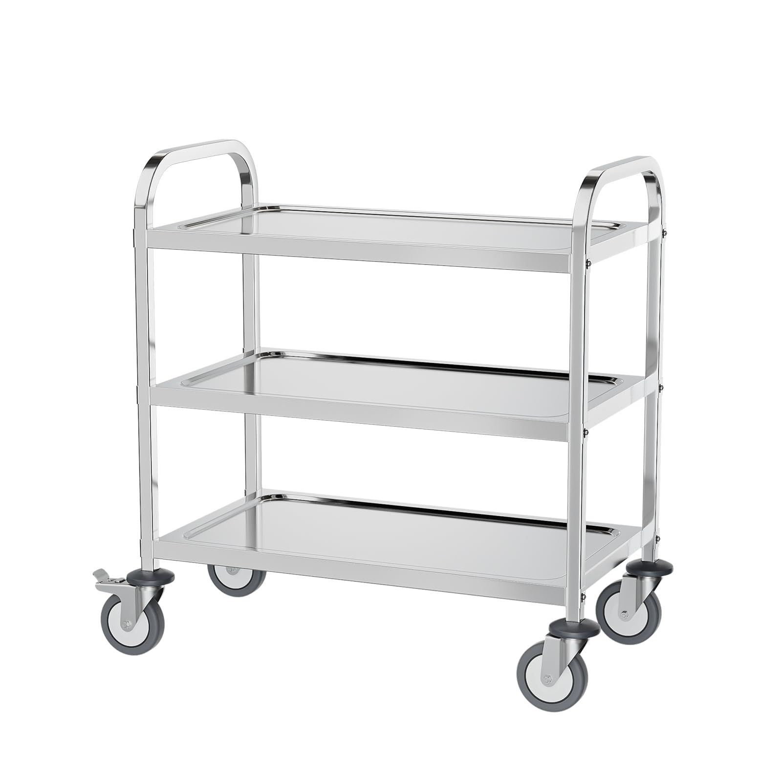 3-Tier Small 330lbs Capacity Stainless Steel Utility Cart with Wheels