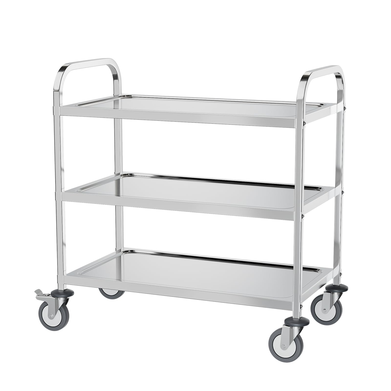 3-Tier Medium 330lbs Capacity Stainless Steel Utility Cart with Wheels