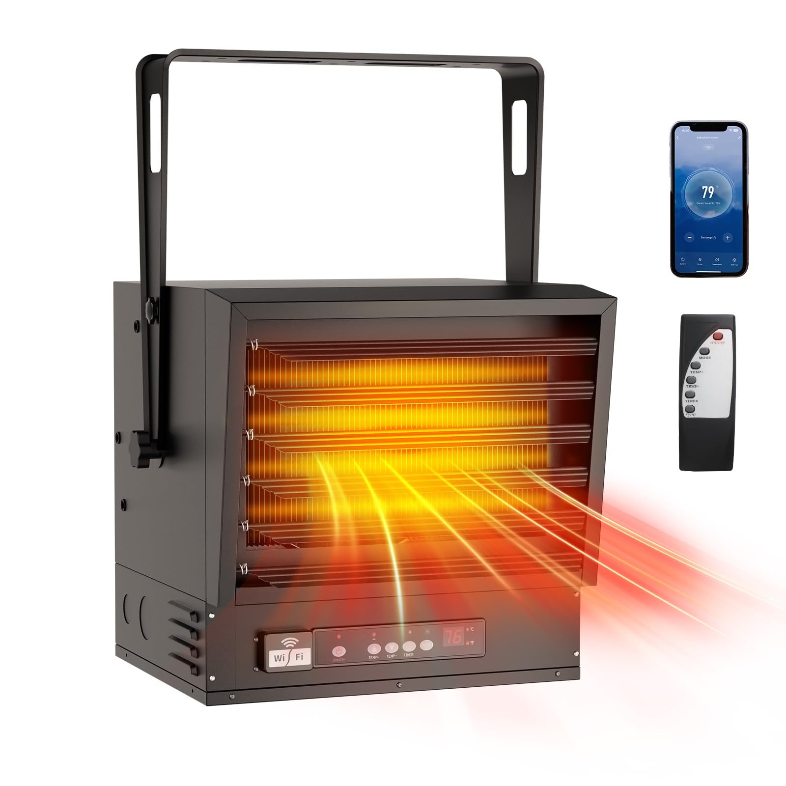 ROVSUN 10,000W 240V Electric Garage Heater with Remote & APP Control