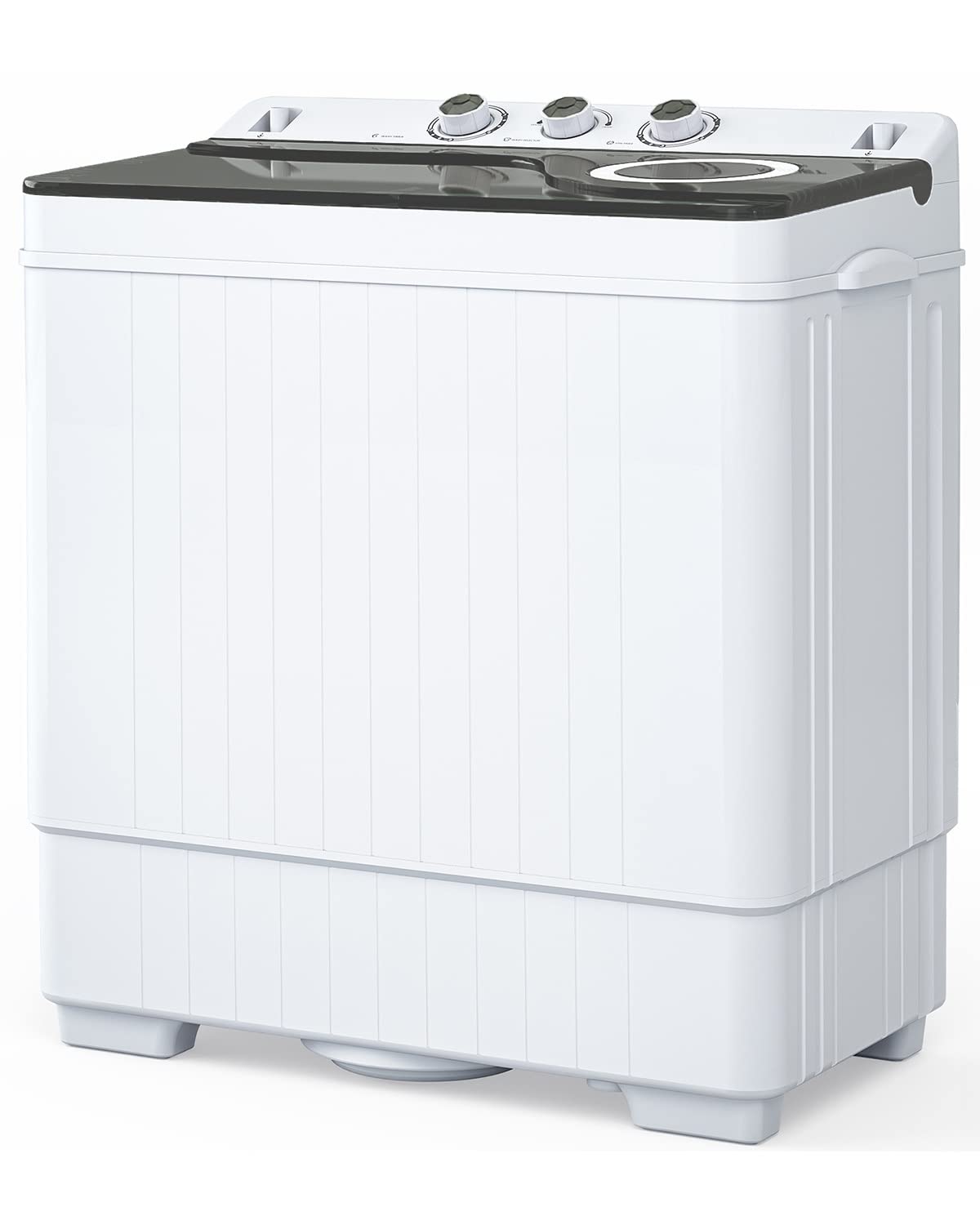 ROVSUN 26lbs 420W 110V Portable Twin Tub Washing Machine Grey