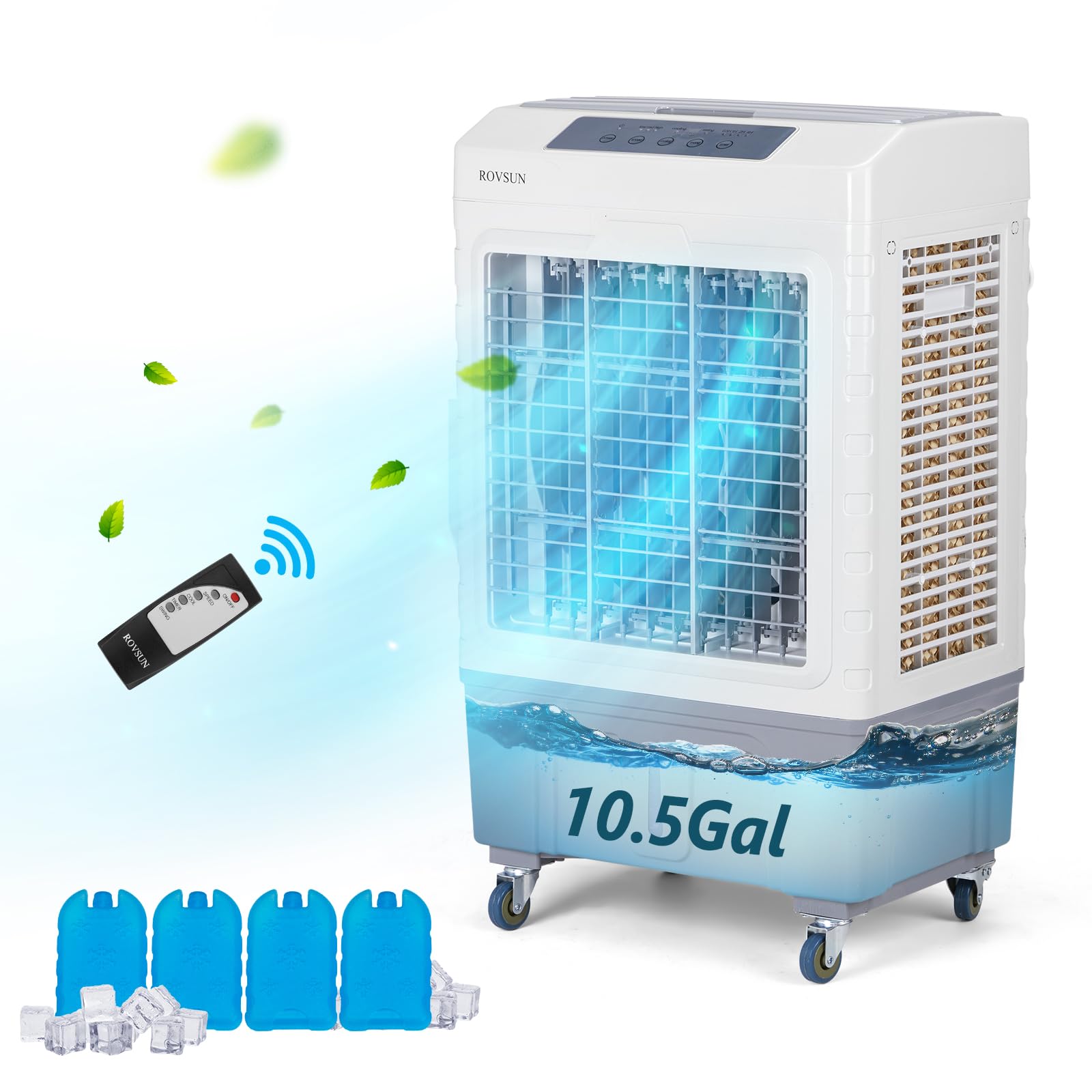 10.5Gal/40L Portable Evaporative Air Cooler with Remote Control