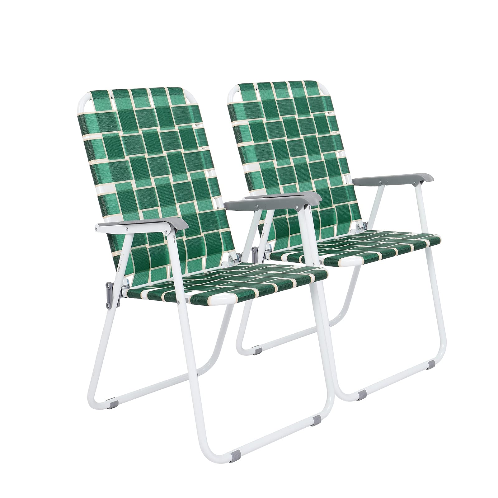 Portable Outdoor Folding Camping Beach Chair Set Dark Green