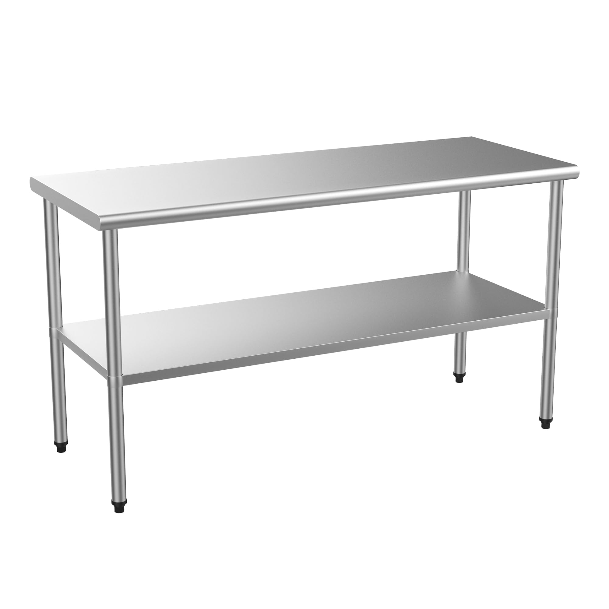 ROVSUN 60 x 24 Inch Stainless Steel Table with Undershelf