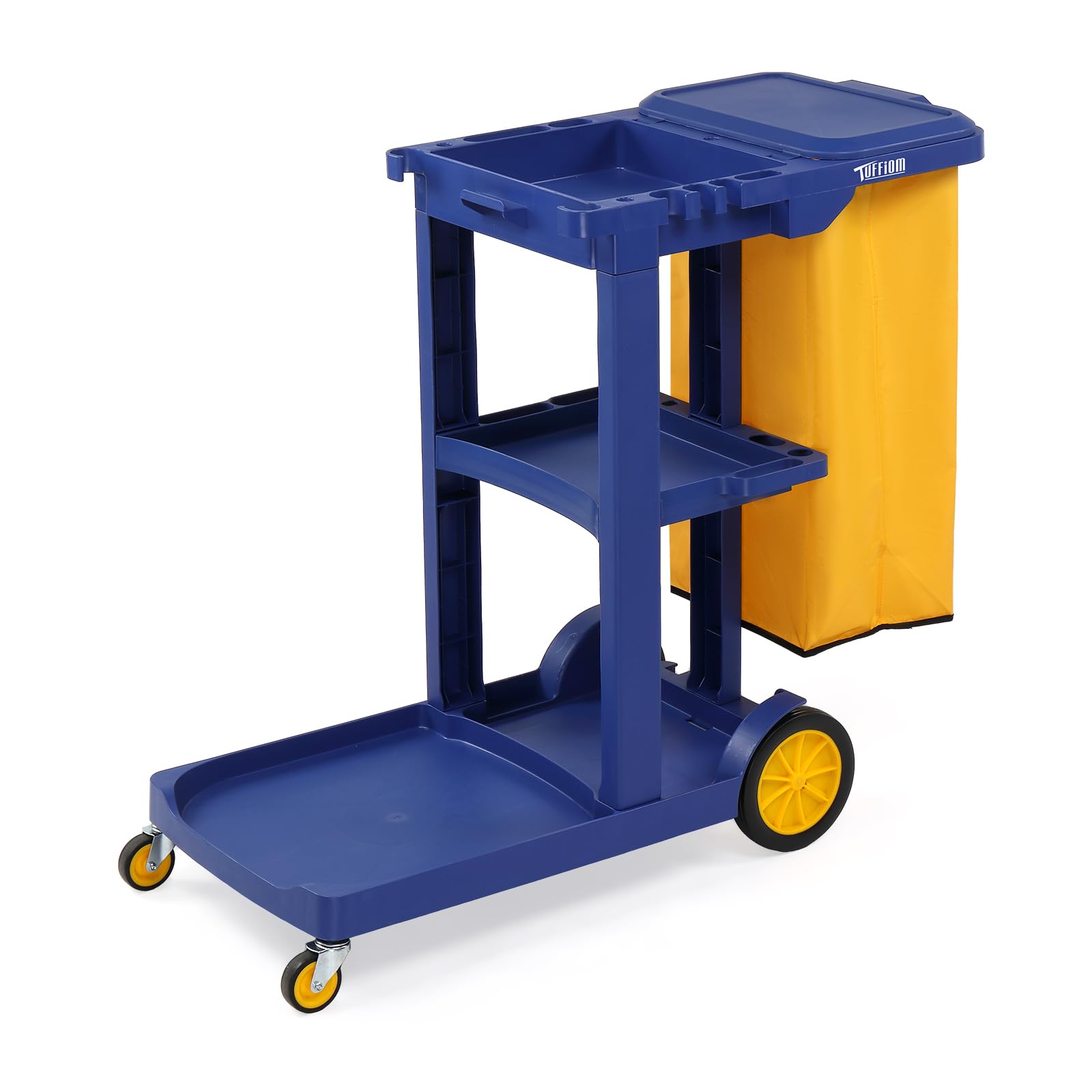 3-Tier Shelf Small 500lbs Capacity Janitorial Cart Blue