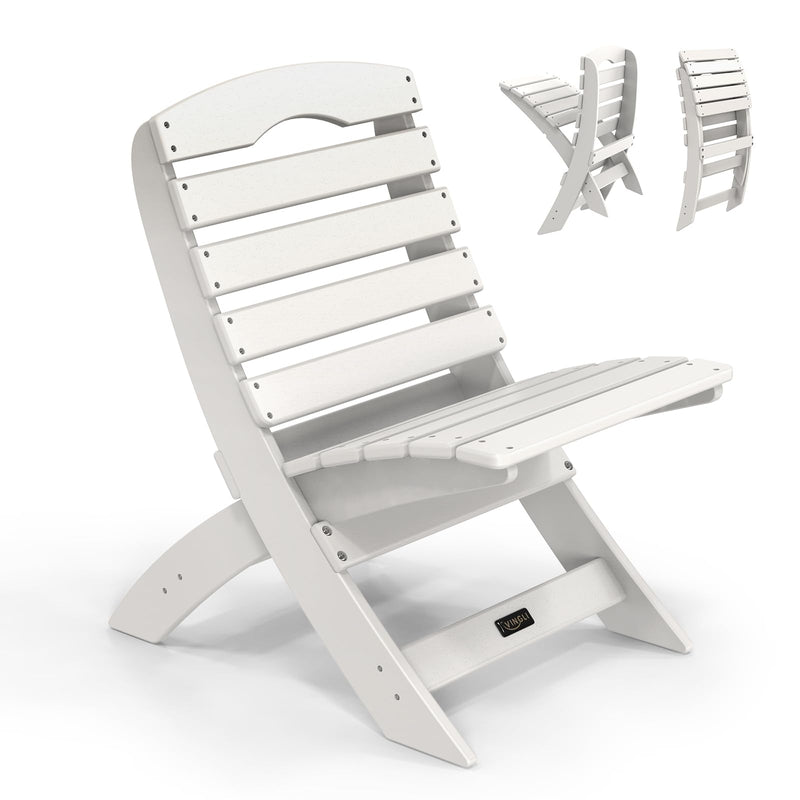 Portable Plastic Folding HDPE Adirondack Chair White