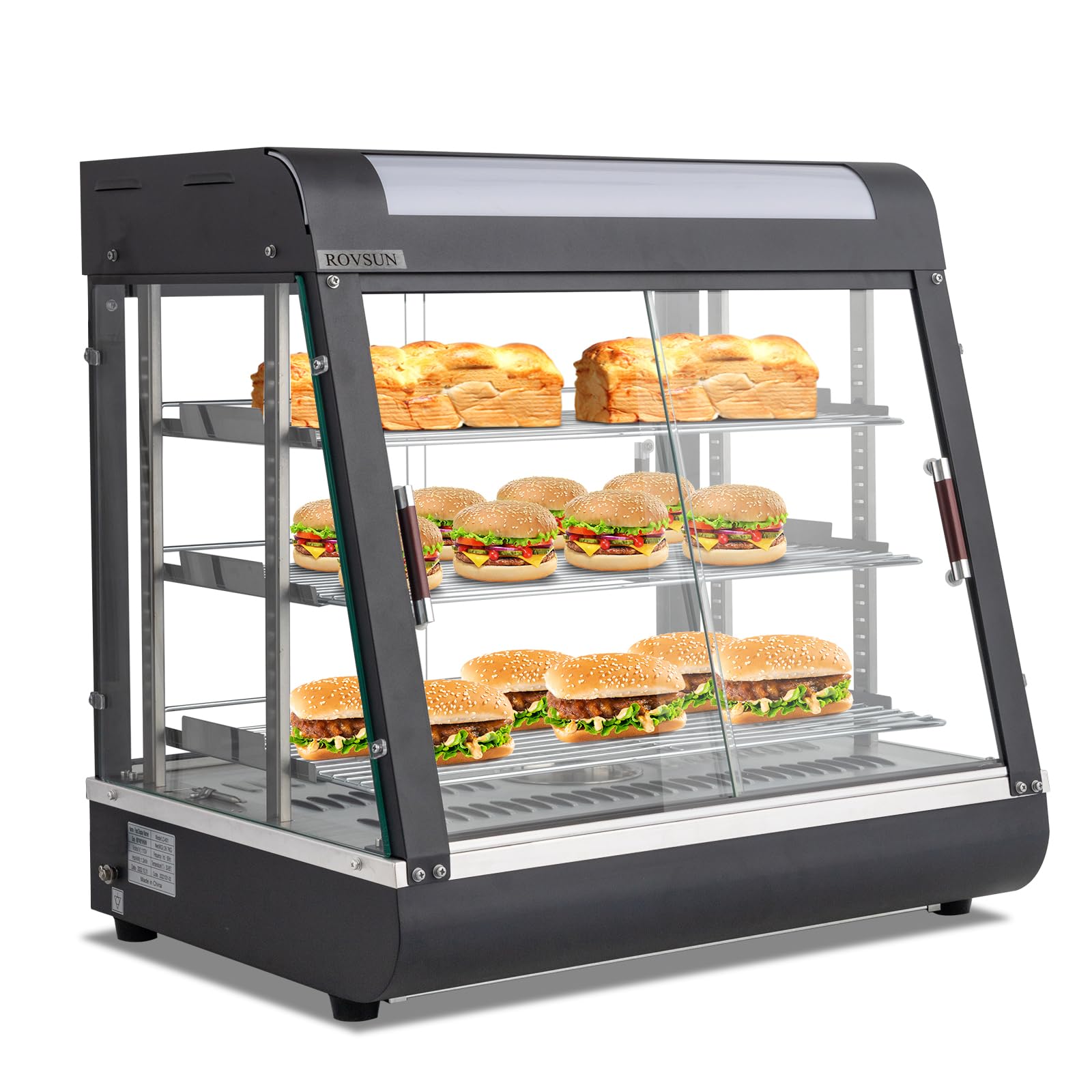 ROVSUN 3-Tier 26 Inch 1200W 110V Hot Food Warmer Display Case Countertop