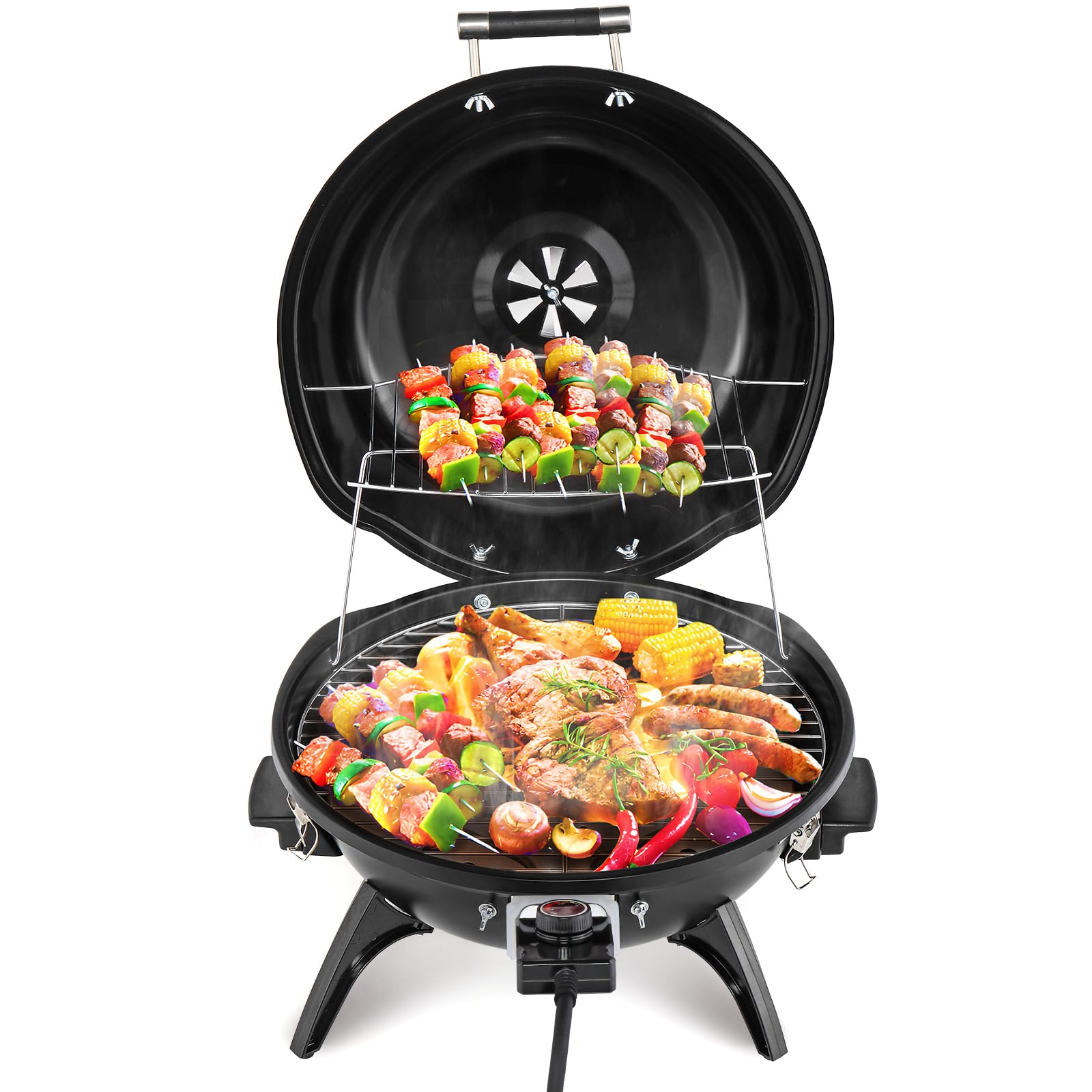 ROVSUN 1,600W Tabletop Electric Grill with Temperature Control Black