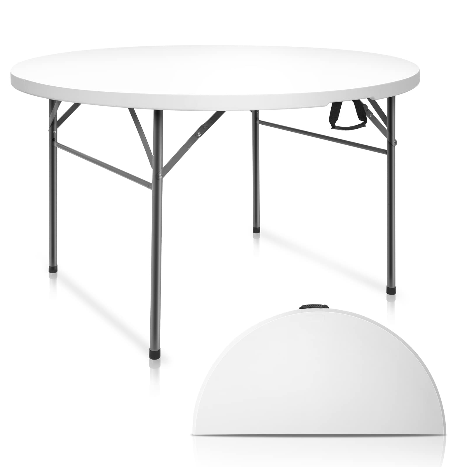 48 Inch Round Bi-Folding Portable Plastic Dining Card Table