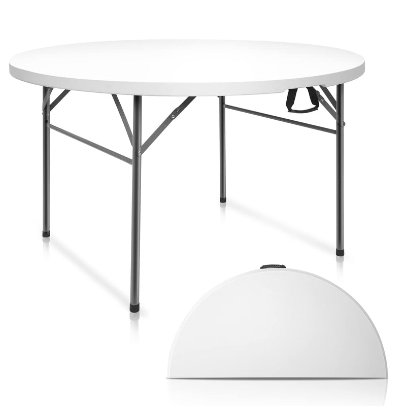 48 Inch Round Bi-Folding Portable Plastic Dining Card Table