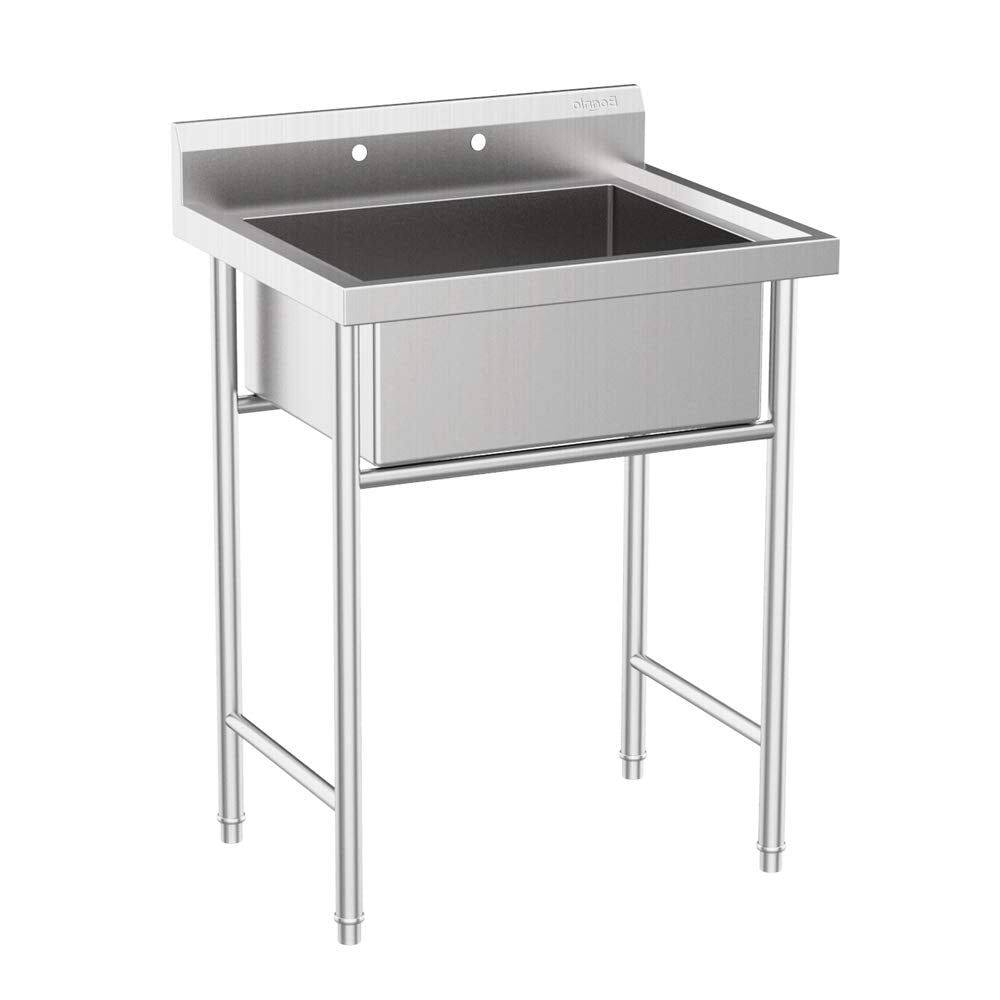 ROVSUN 30 Inch Single Bowl 304 Stainless Steel Sink Restaurant Kitchen