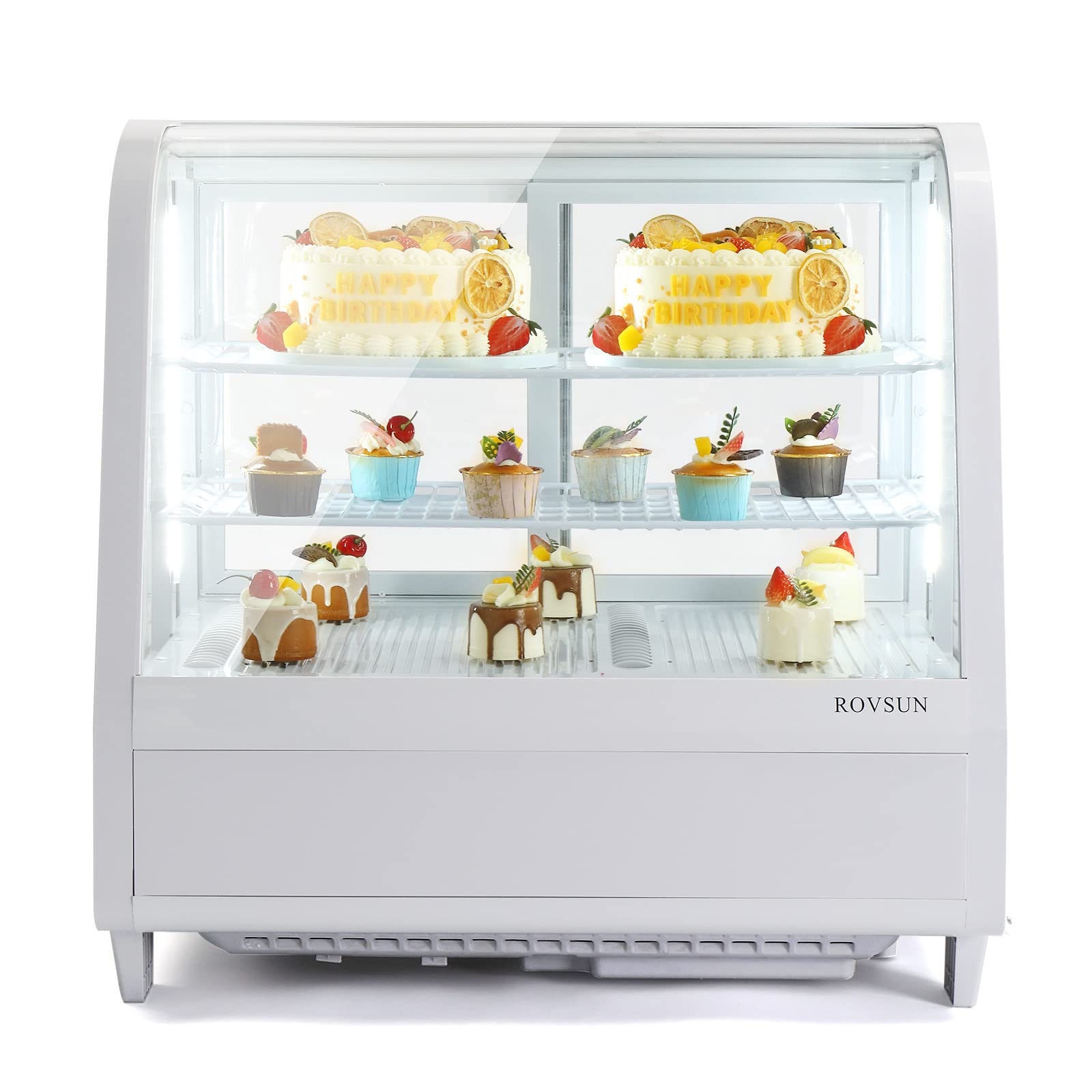 ROVSUN 3.5 Cu.Ft 170W 110V White Refrigerated Bakery Display Case Countertop