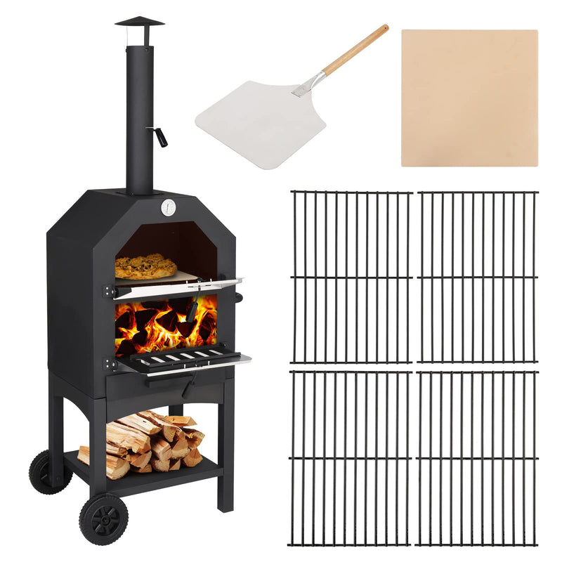 Outdoor Wood Fired Pizza Oven for Patio Cooking Picnic Party