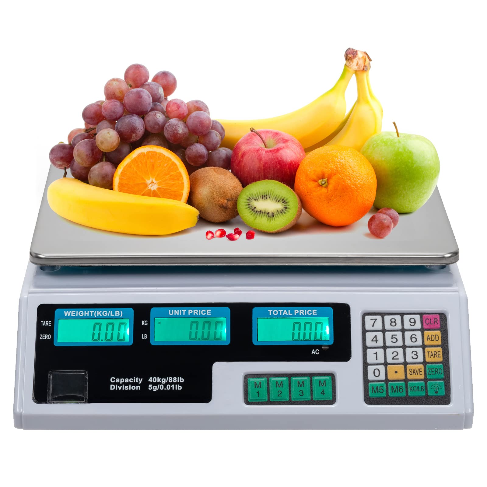 ROVSUN 88LB 40KG Deli Electronic Commercial Price Computing Scale with LCD Display Silver