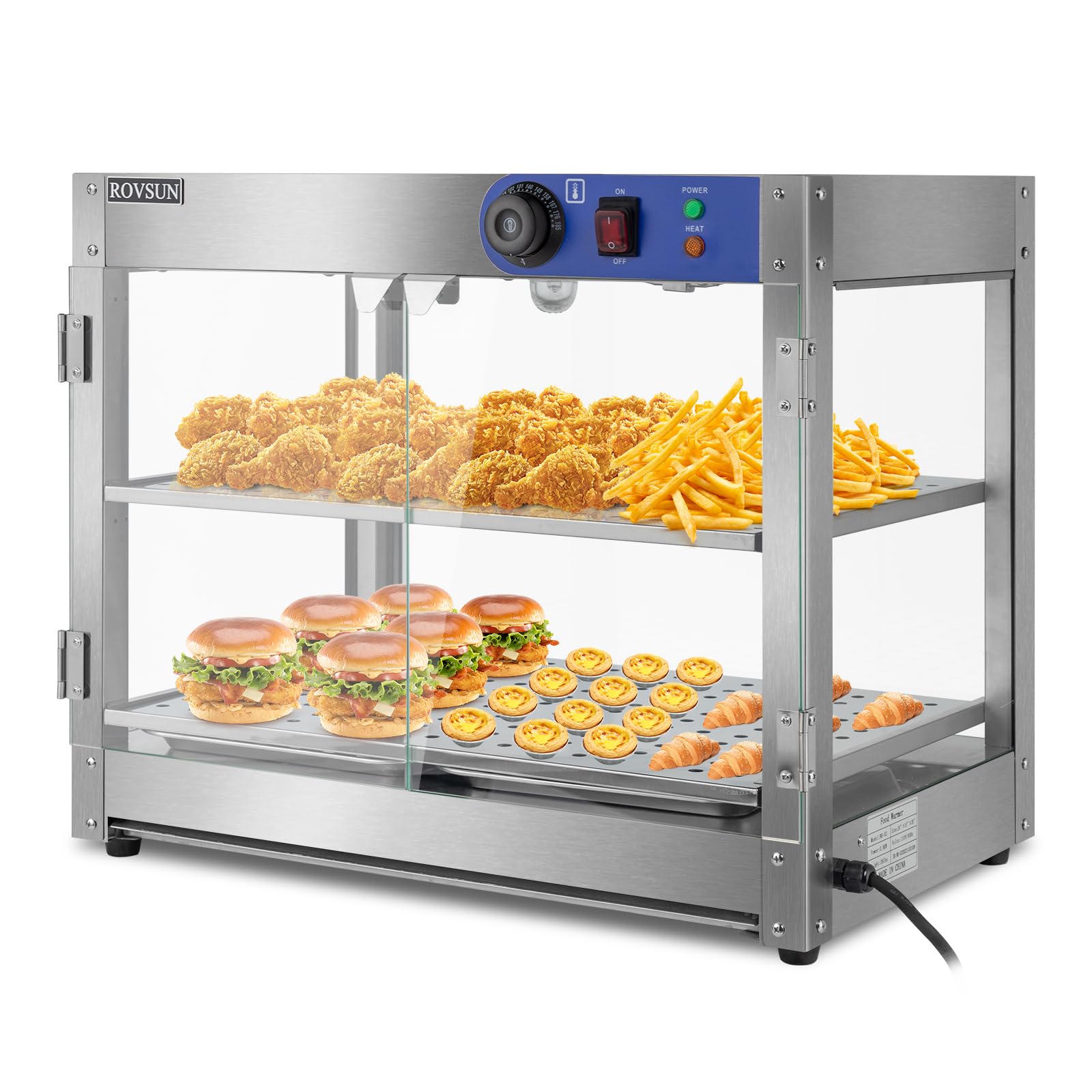 ROVSUN 2-Tier 24" 800W 110V Hot Food Warmer Display Case Countertop