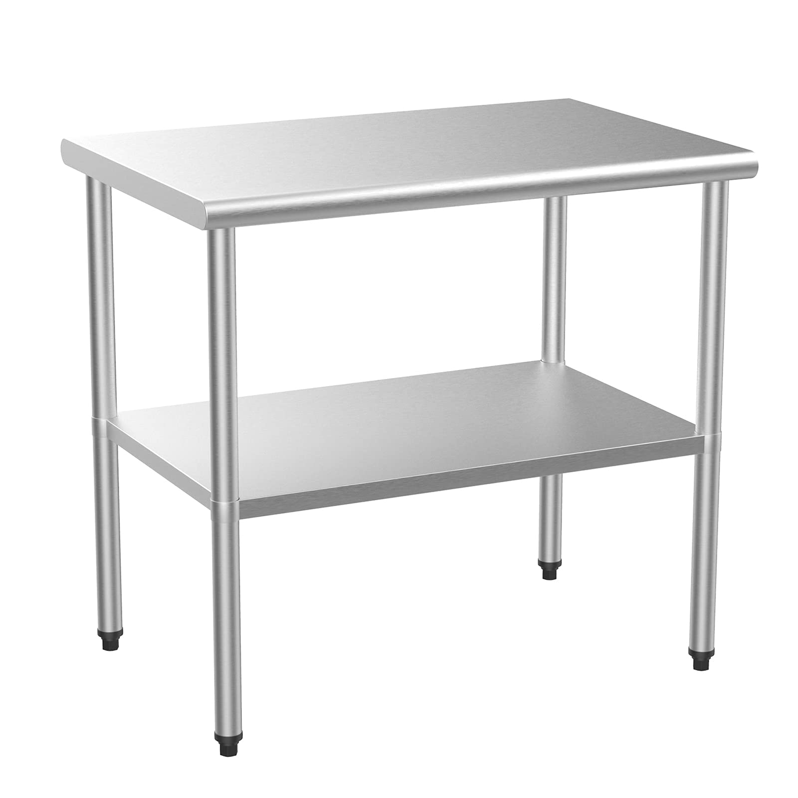 ROVSUN 36 x 24 Inch Stainless Steel Table with Undershelf