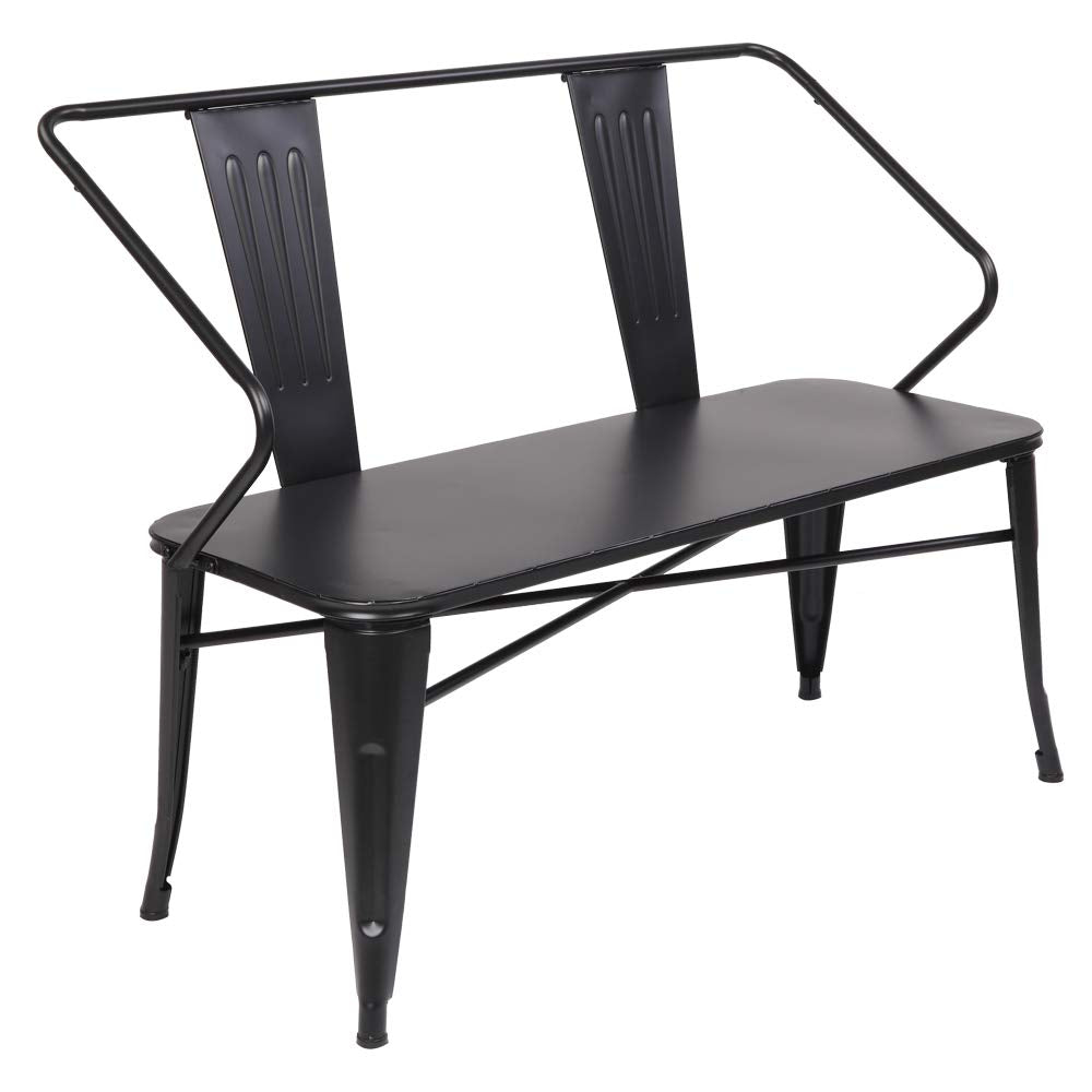 45" Outdoor Bench Metal Black