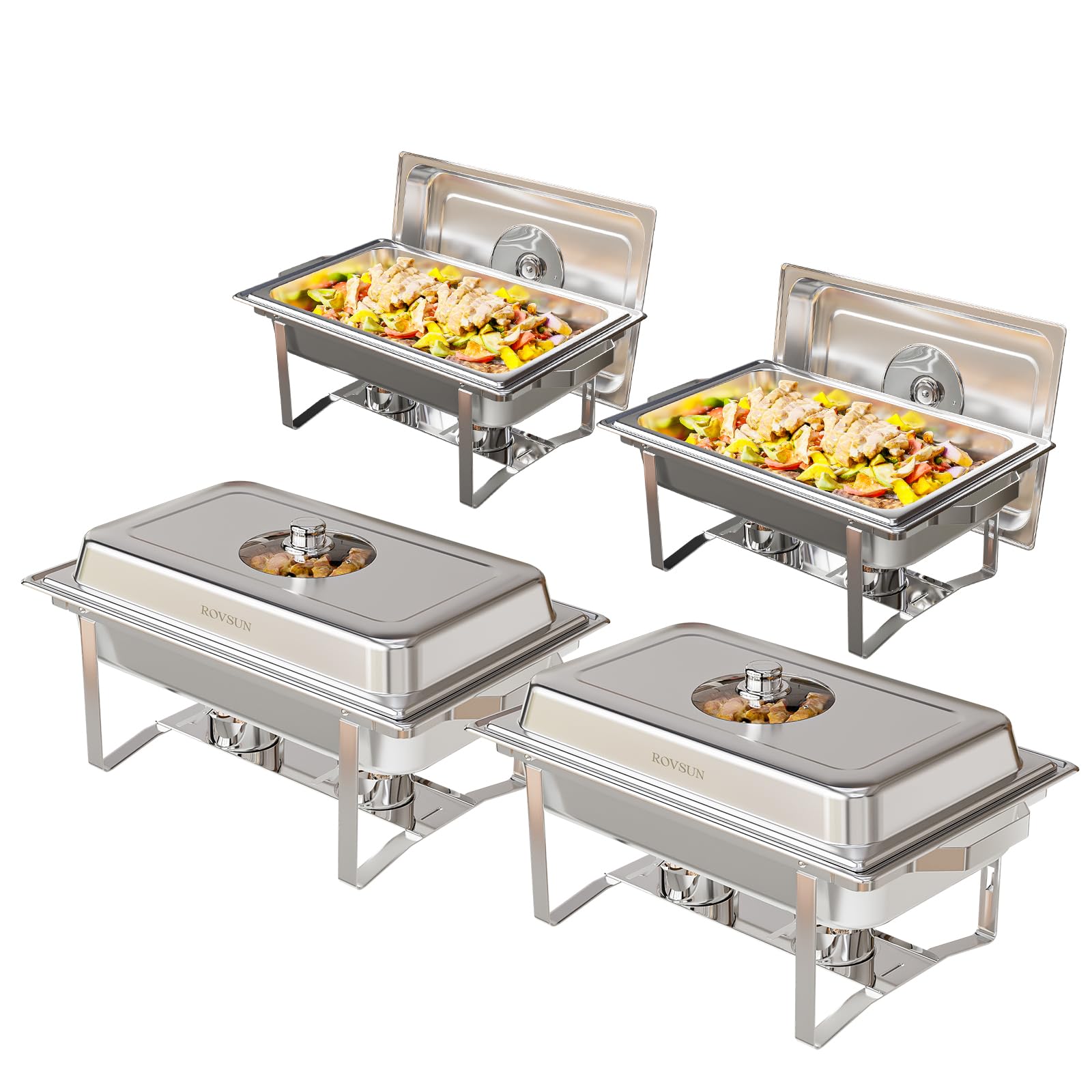 ROVSUN 8 QT Rectangular Stainless Steel Chafing Dish Buffet Set