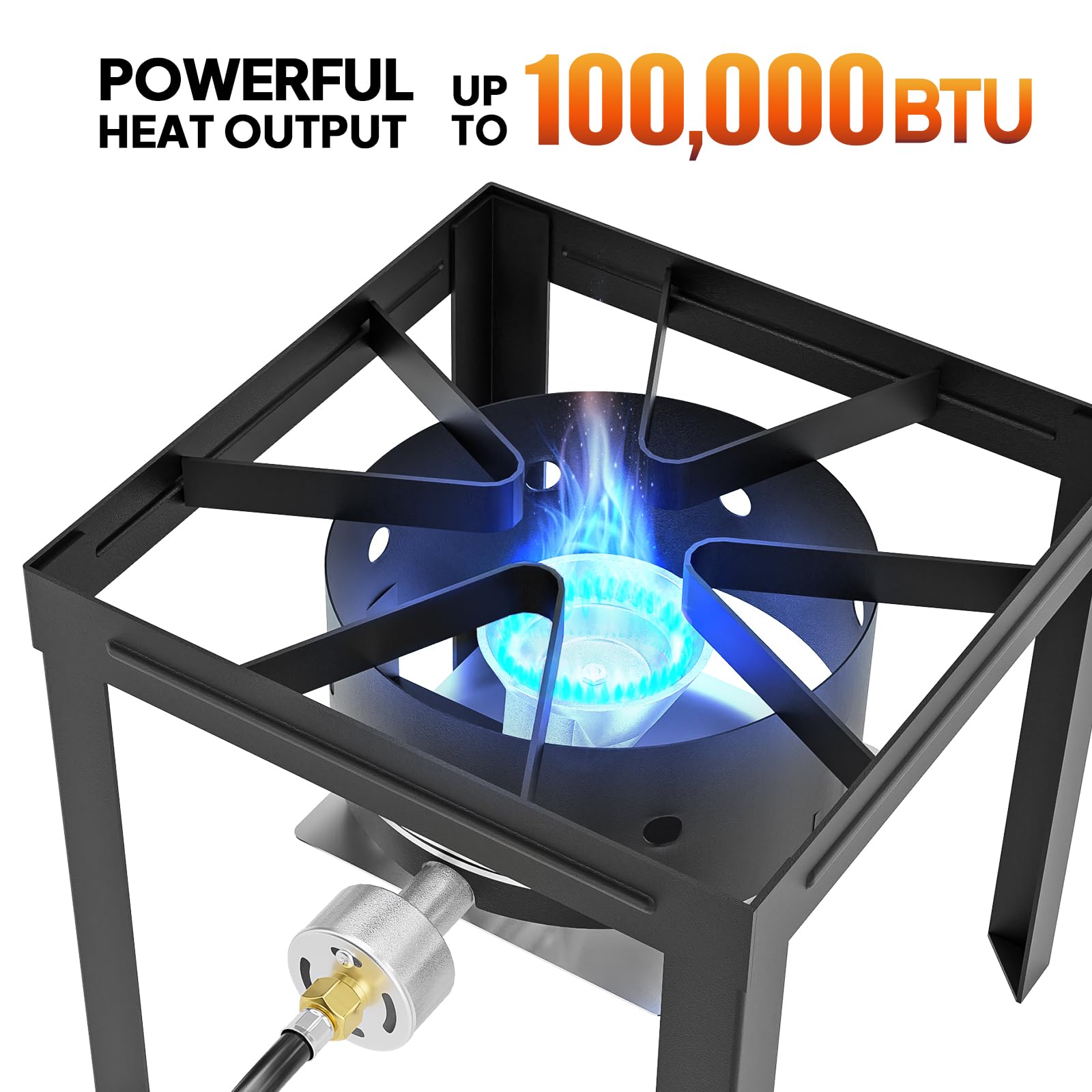 ROVSUN Single Burner 100,000 BTU Outdoor Gas Propane Stove with Foldable Side Shelf