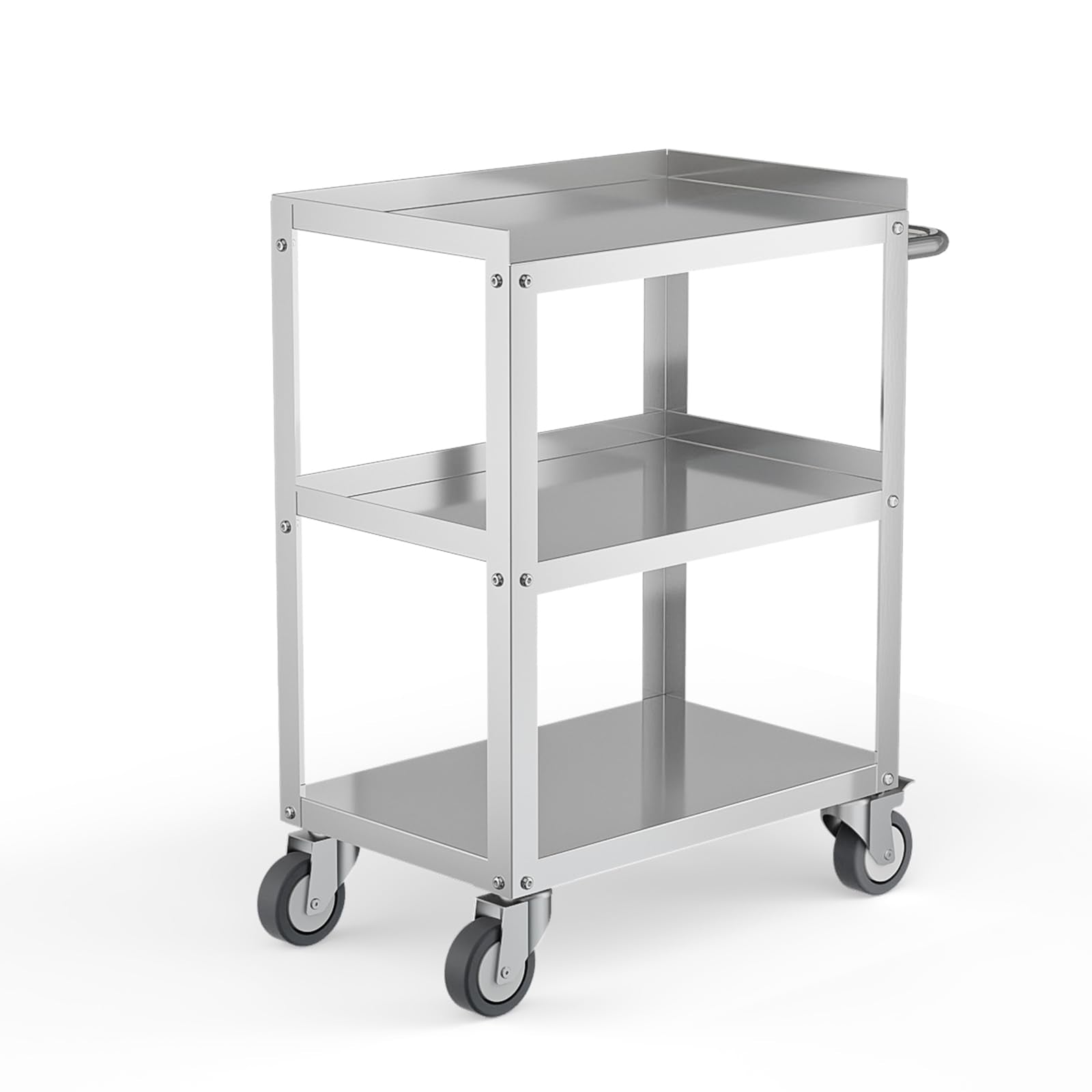 3-Tier Small Shelf Stainless Steel Utility Cart with Wheels