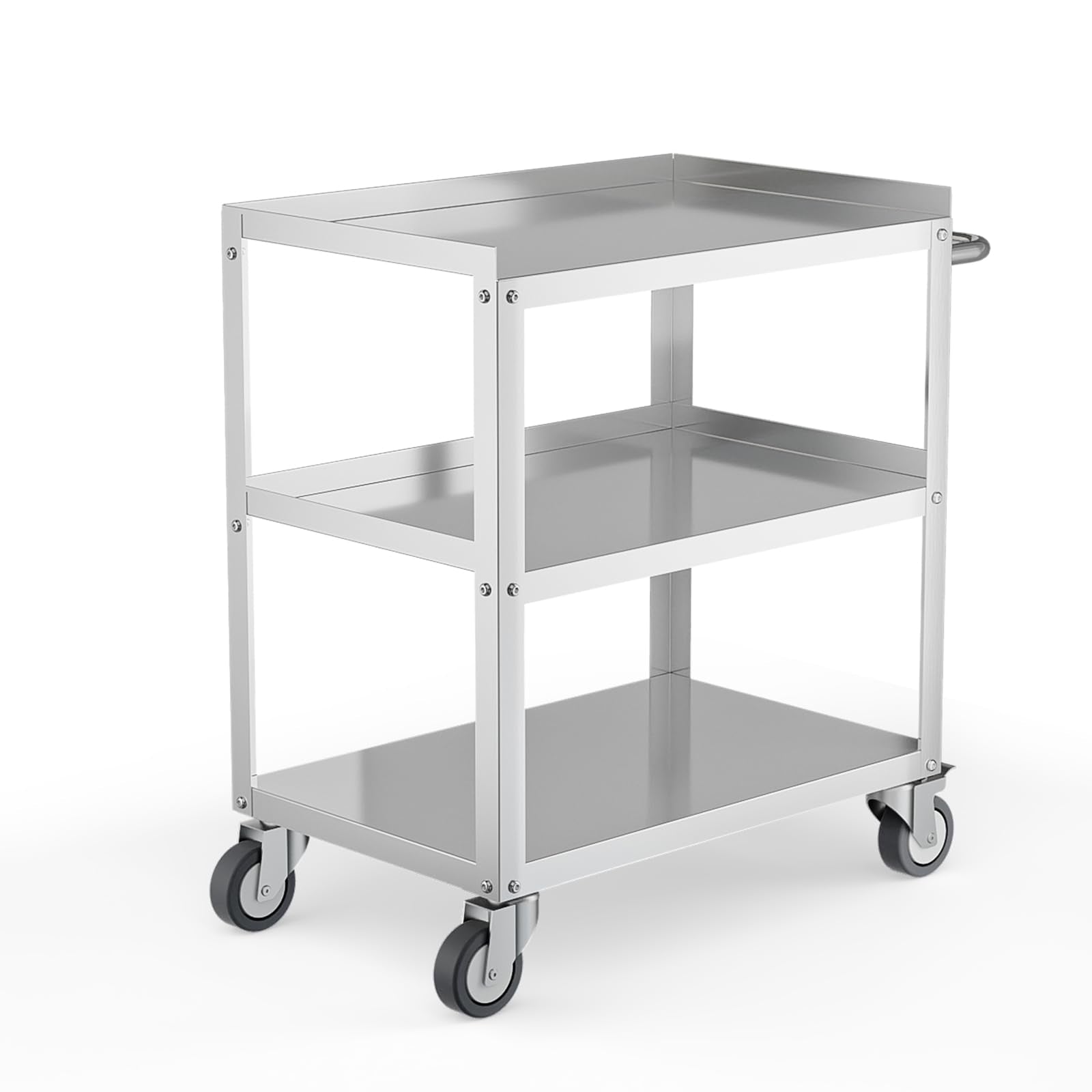 3-Tier Large Shelf Stainless Steel Utility Cart with Wheels