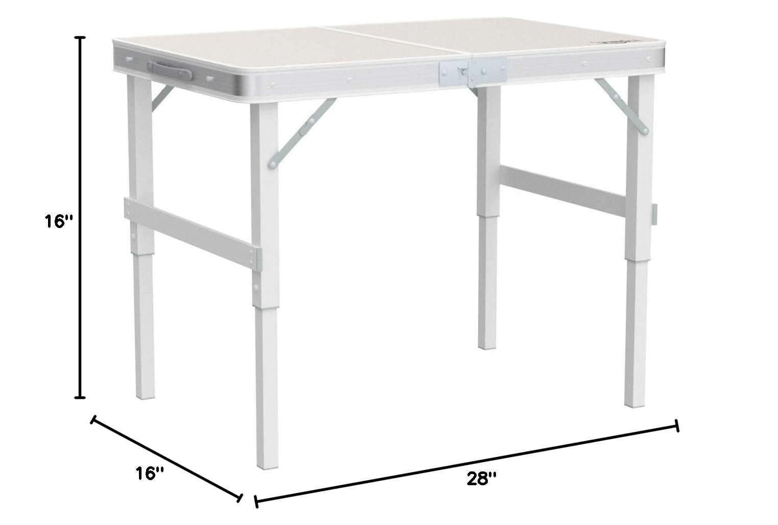 3 FT Small Camping Table Adjustable Height White