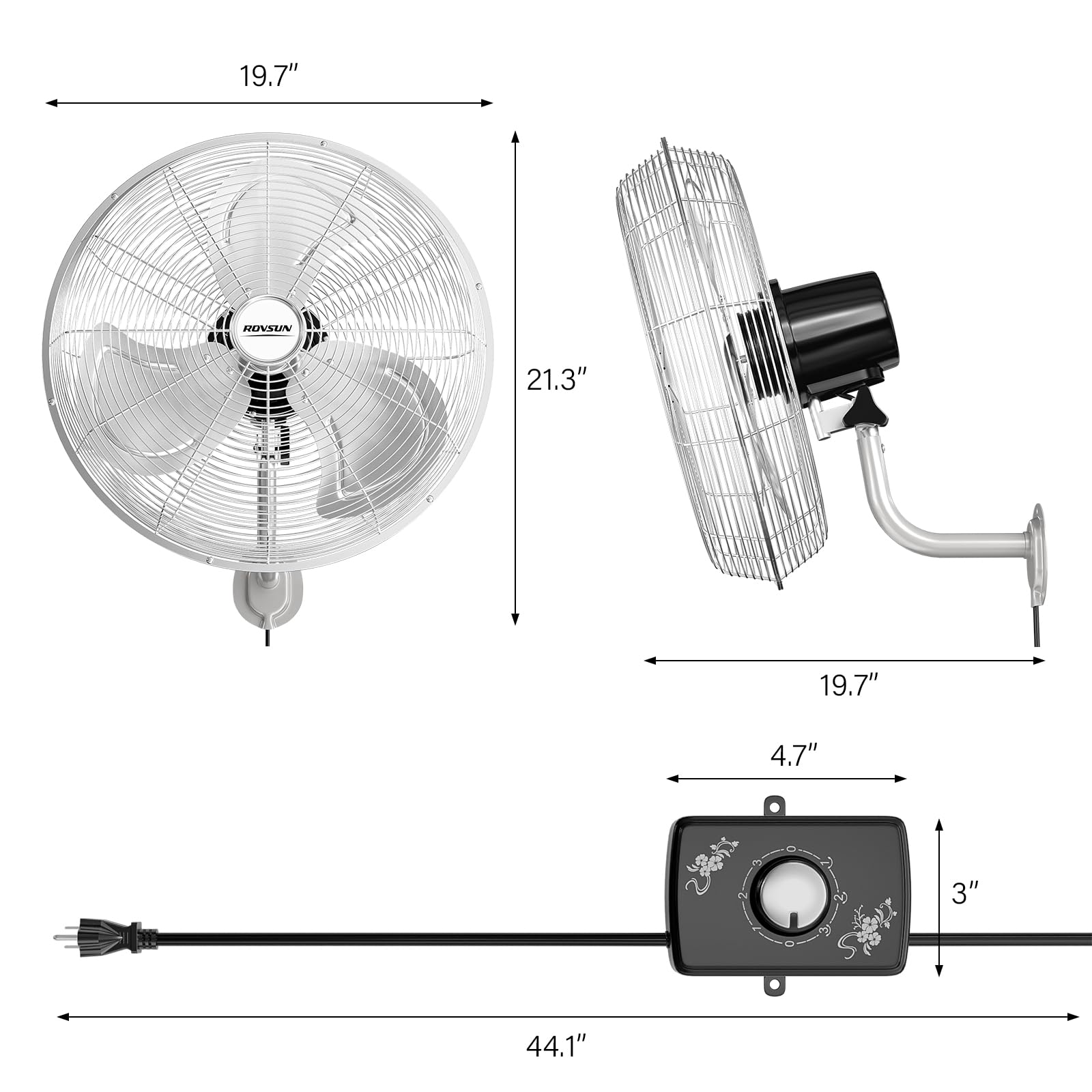 ROVSUN 18" 100W 110V Industrial Wall Mounted Fan for Garage, Gym