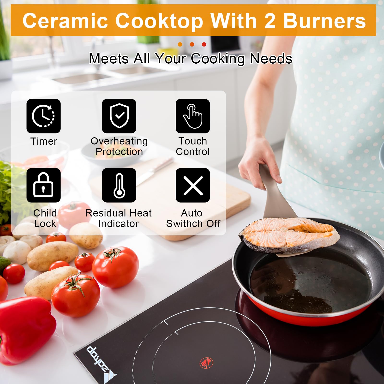 20 inch 2 Burners 3000W 220V Electric Ceramic Cooktop