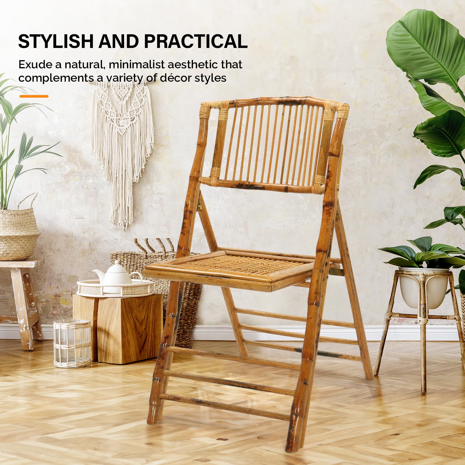 Bamboo Folding Chair for Outdoor & Indoor Brown