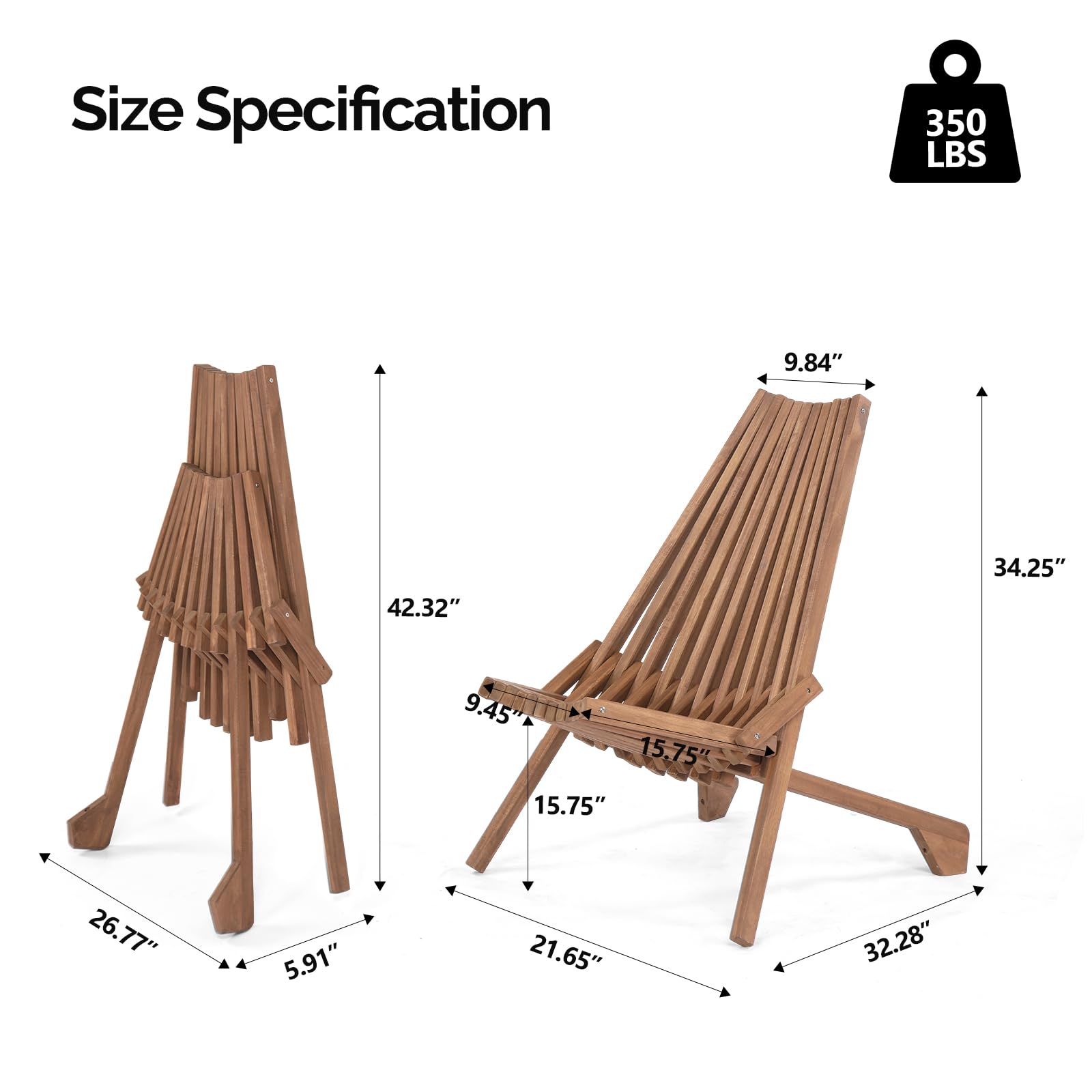 FSC Acacia Wood Folding Outdoor Chairs