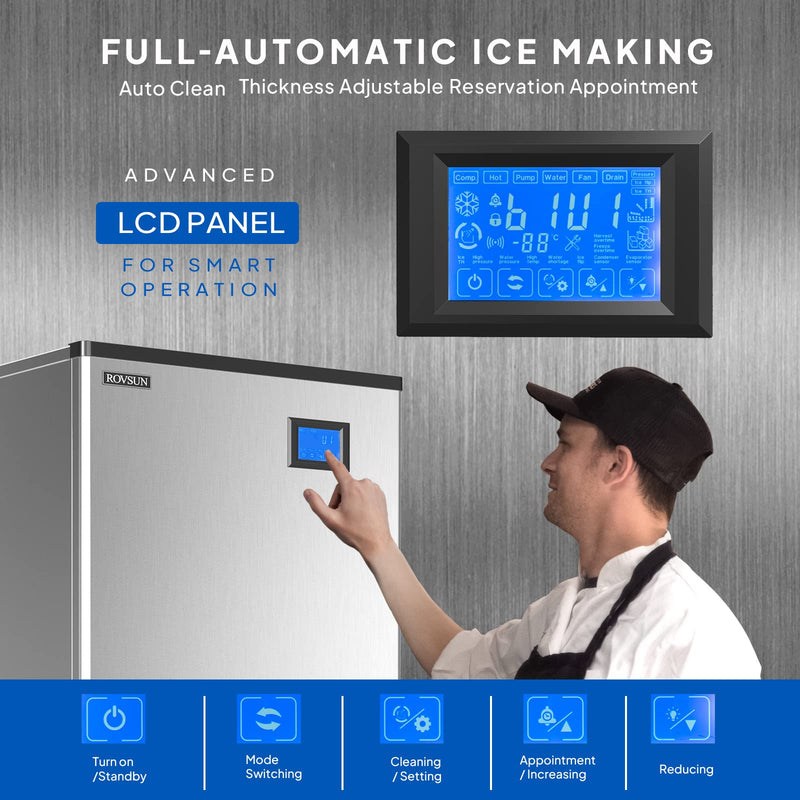 PAKROMAN 400LB/24H Commercial Ice Maker Machine 300LB Large