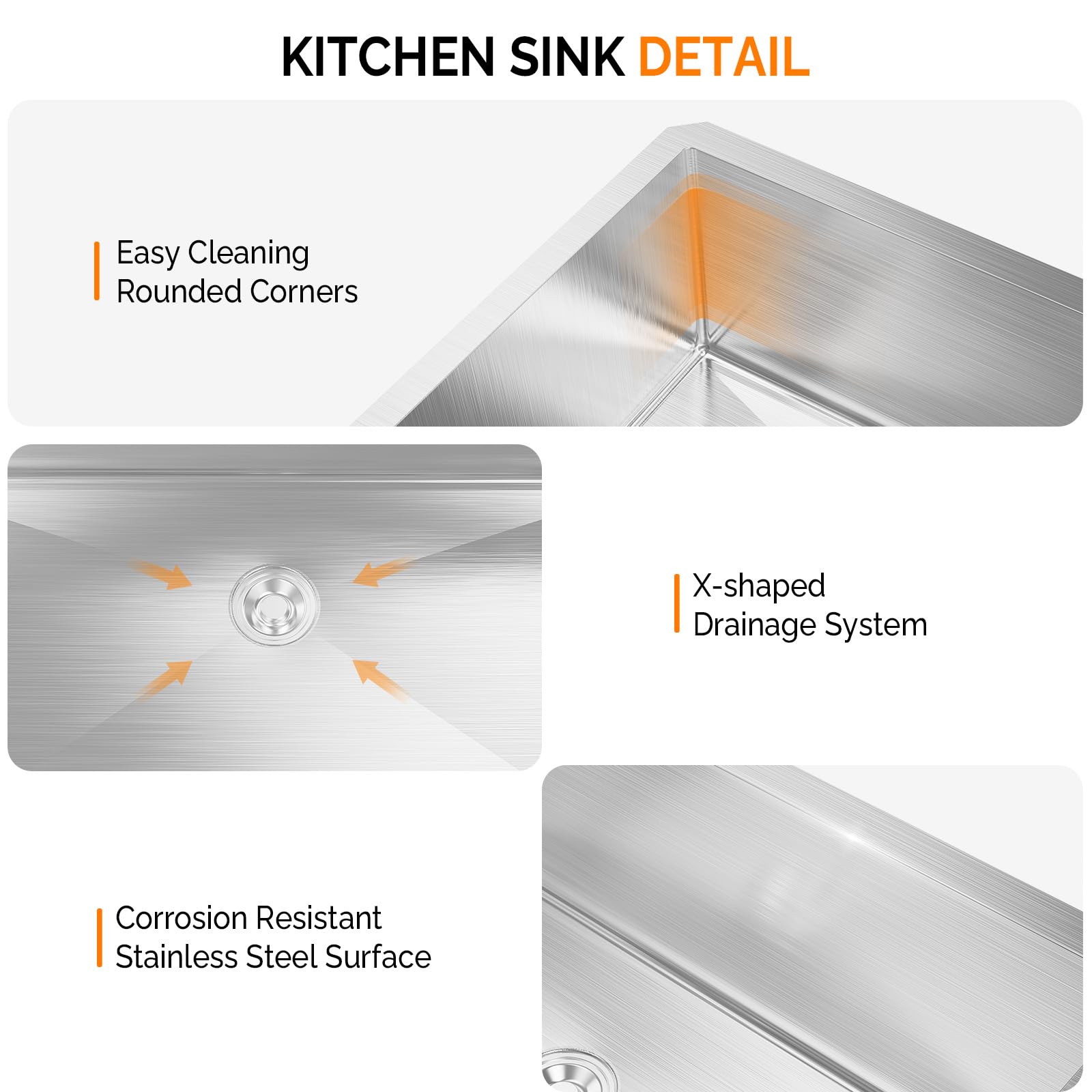 ROVSUN 30" X 19" Drop-in Stainless Steel Sink Kitchen with Protector