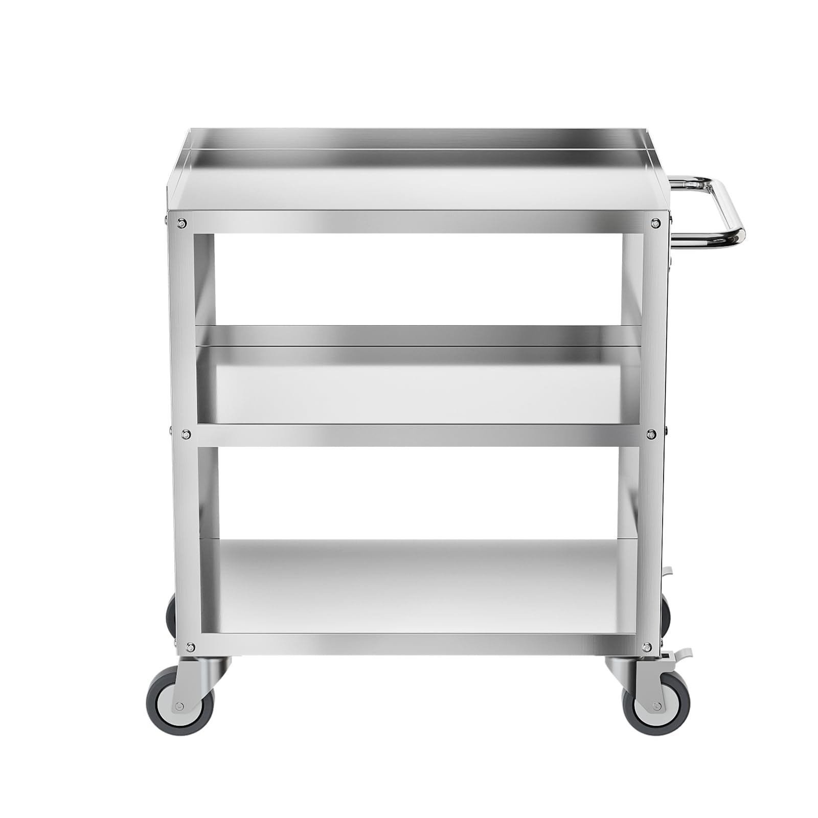 3-Tier Large Shelf Stainless Steel Utility Cart with Wheels