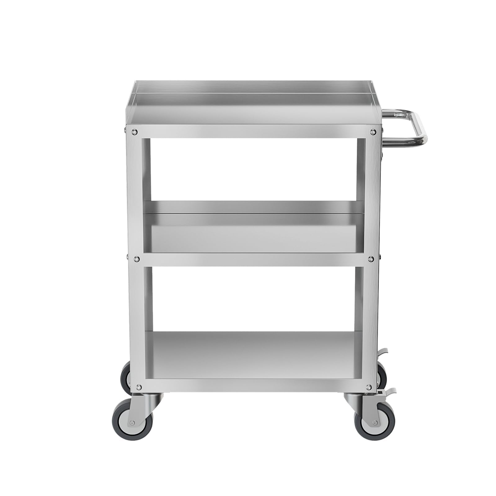 3-Tier Small Shelf Stainless Steel Utility Cart with Wheels