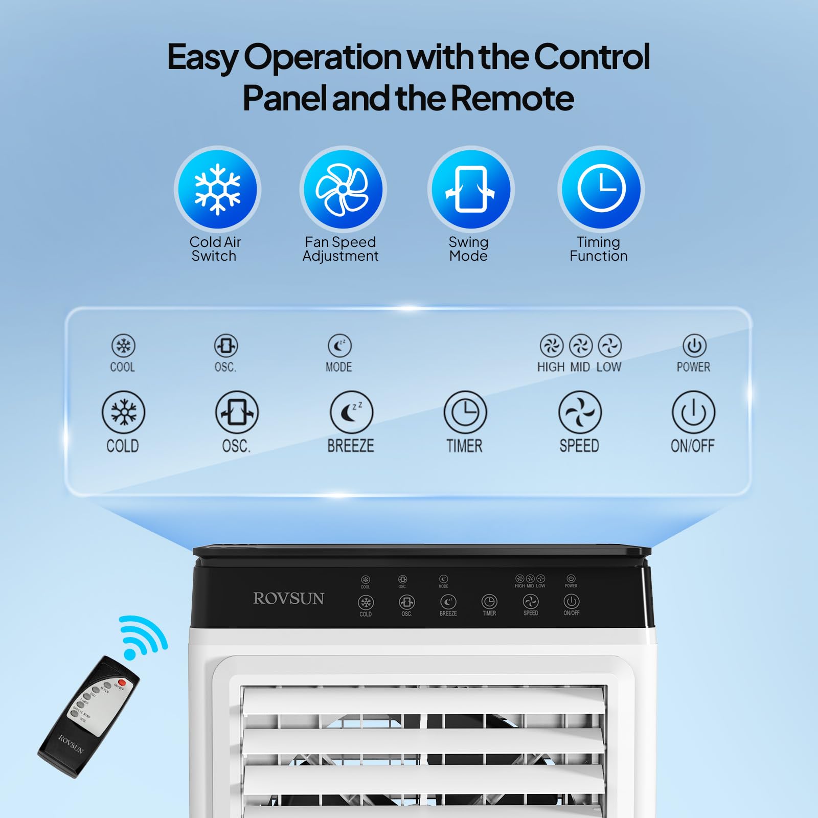 7.9Gal/30L Portable Evaporative Air Cooler with Remote Control