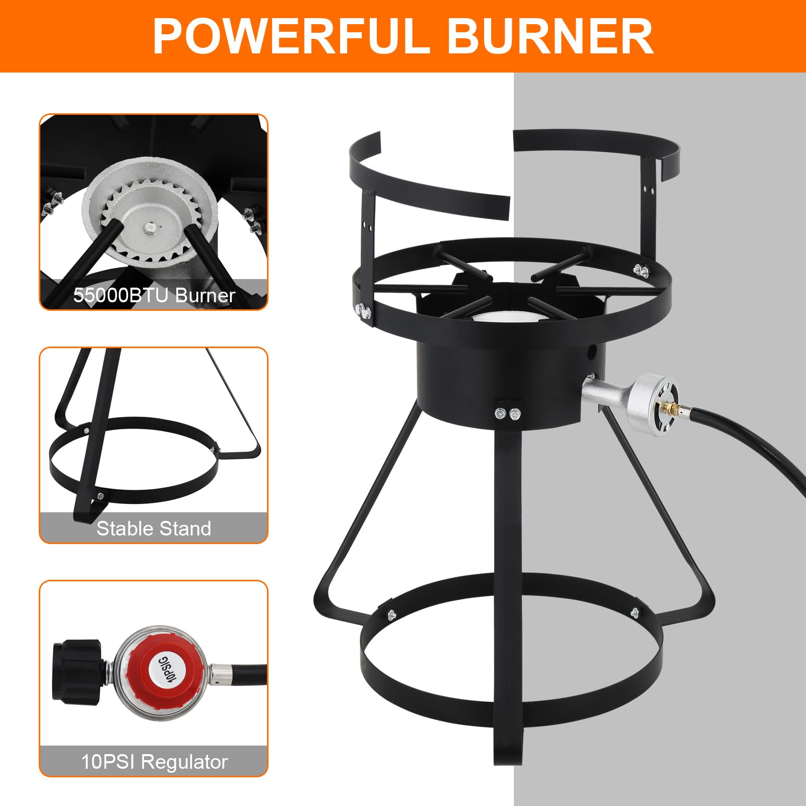 ROVSUN 30 QT Turkey Fryer with 55,000 BTU Propane Stove