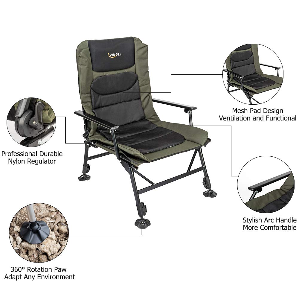 Heavy Duty Fishing Chair with Footrest Support