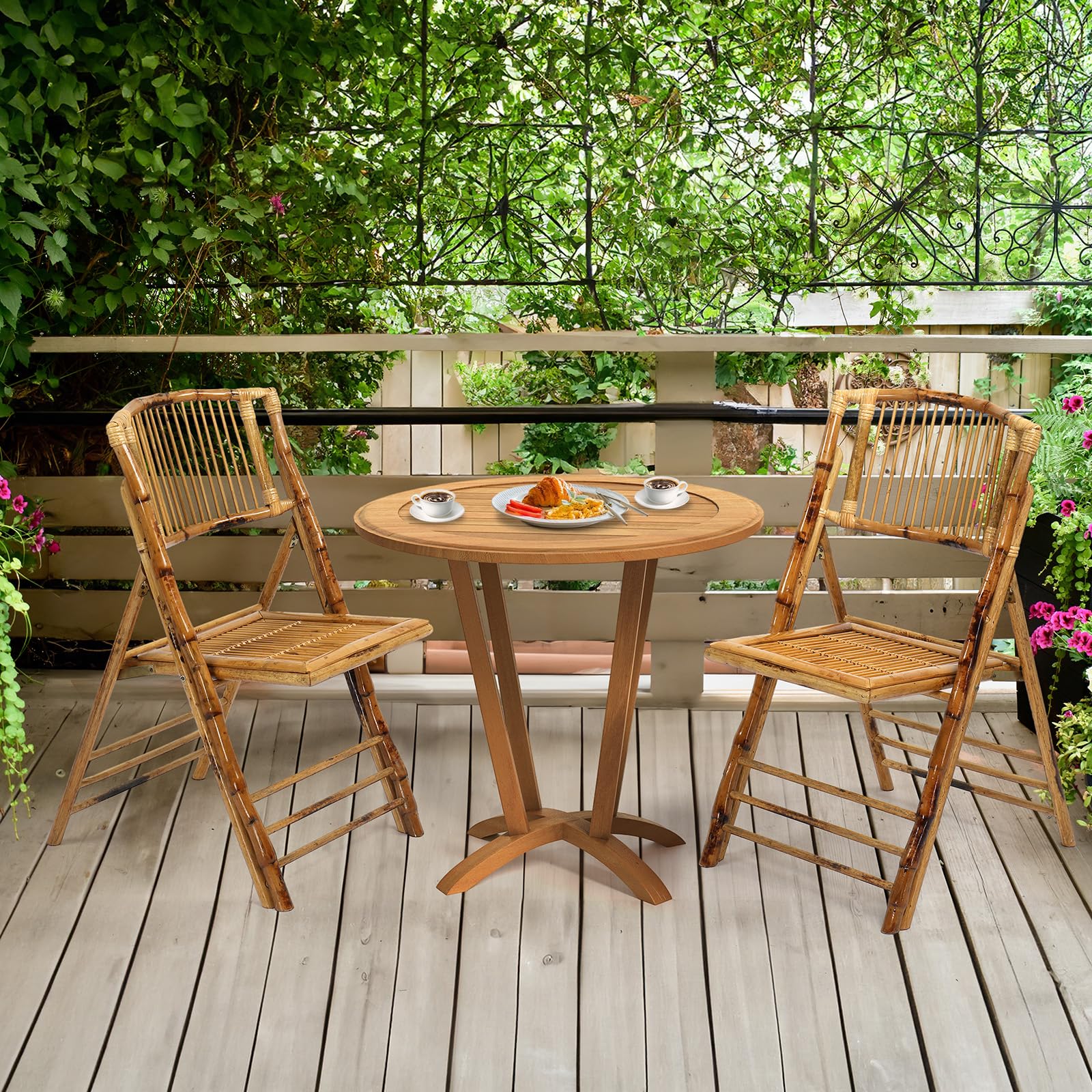 Bamboo Folding Chair for Outdoor & Indoor Brown