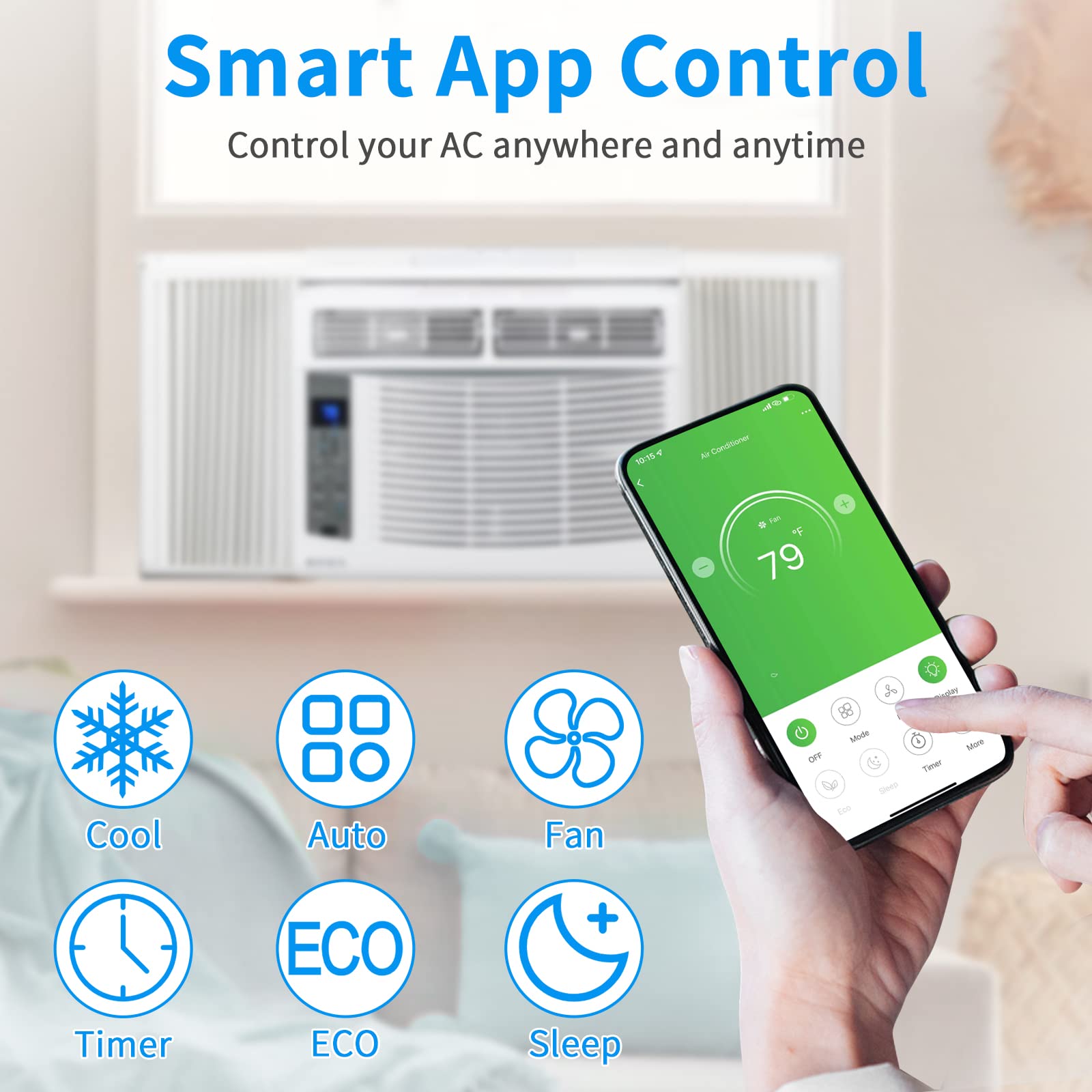 ROVSUN 6000 BTU 115V Window Air Conditioner with Wifi Remote App Control & Install Kit