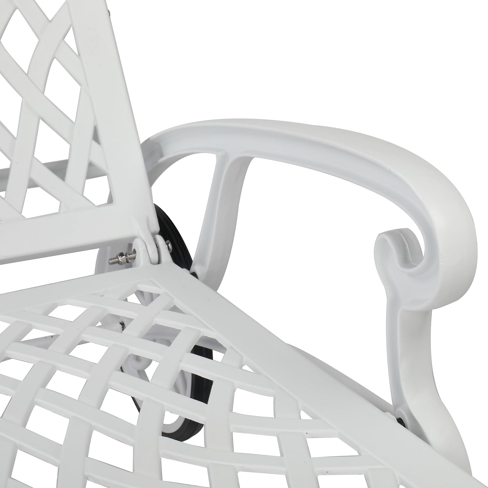 Cast Aluminum Outdoor Chaise Lounge Chair White