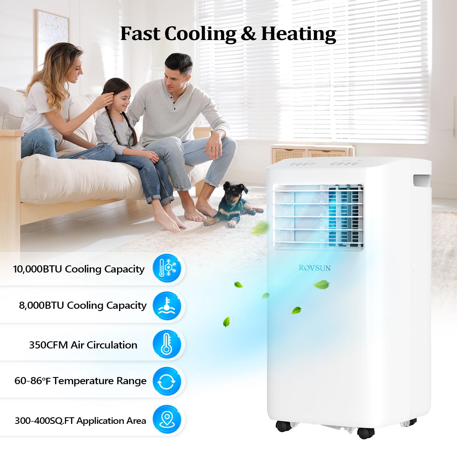 10000 BTU WiFi Enabled Portable Air Conditioner with Heat & Installation Kit