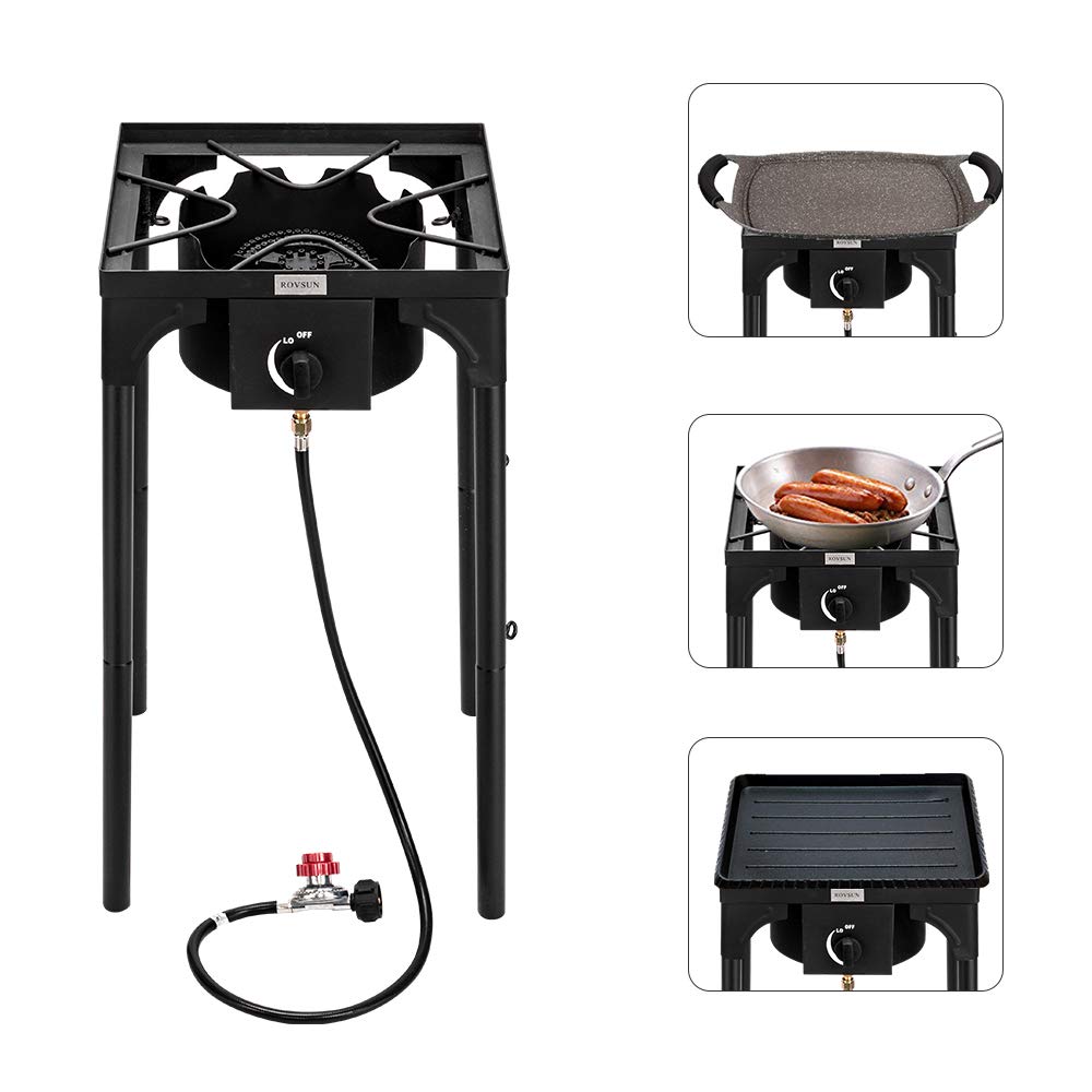 ROVSUN Single Burner 100,000 BTU Outdoor Propane Stove for Camping