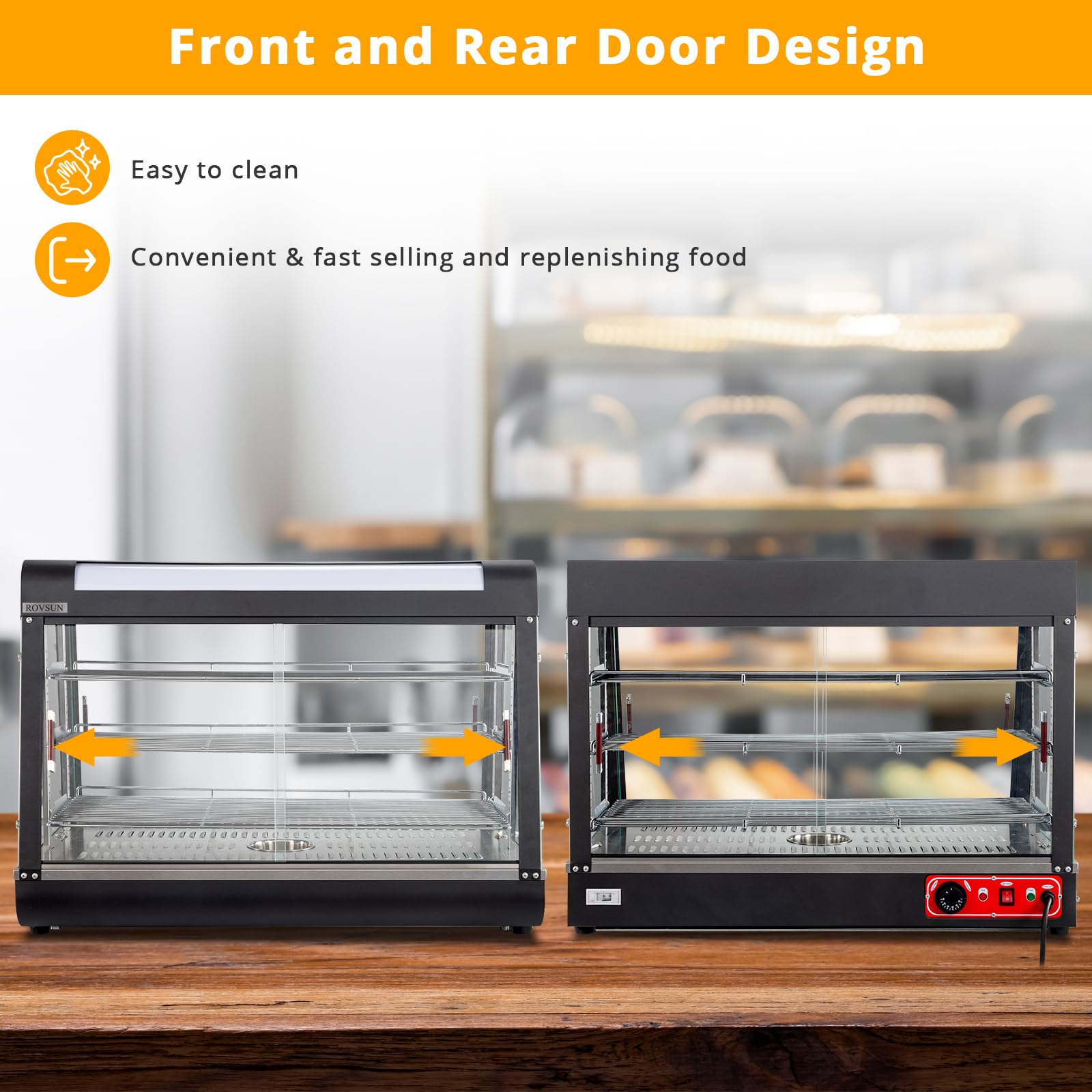 ROVSUN 3-Tier 35" 1500W 110V Hot Food Warmer Display Case Countertop