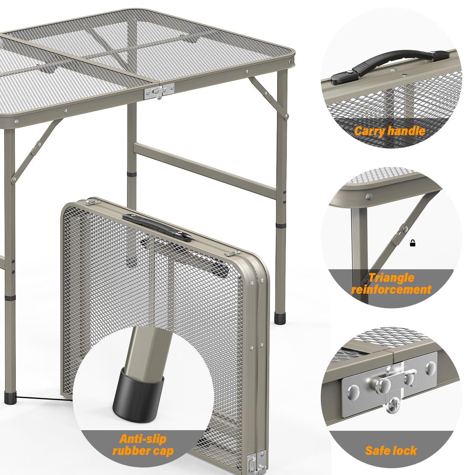 3 FT Portable Picnic Table Adjustable Height Gun