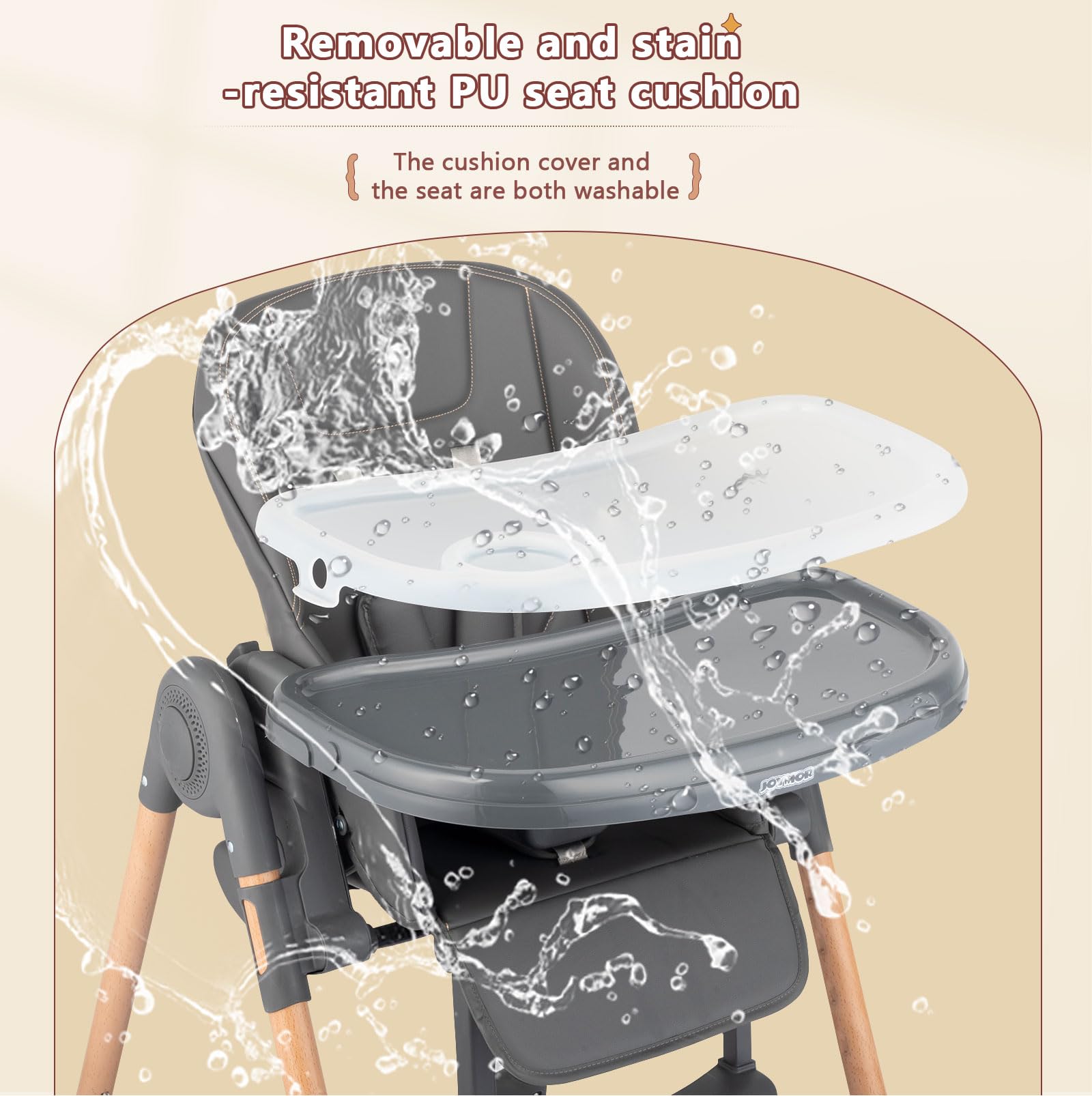 4 in 1 Folding Baby High Chair for Babies to Toddlers Classic Slate