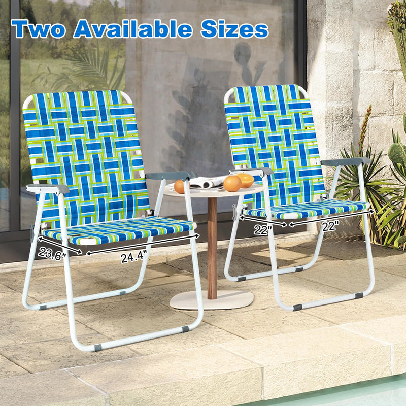 Oversized Portable Outdoor Folding Camping Beach Chair Set Blue