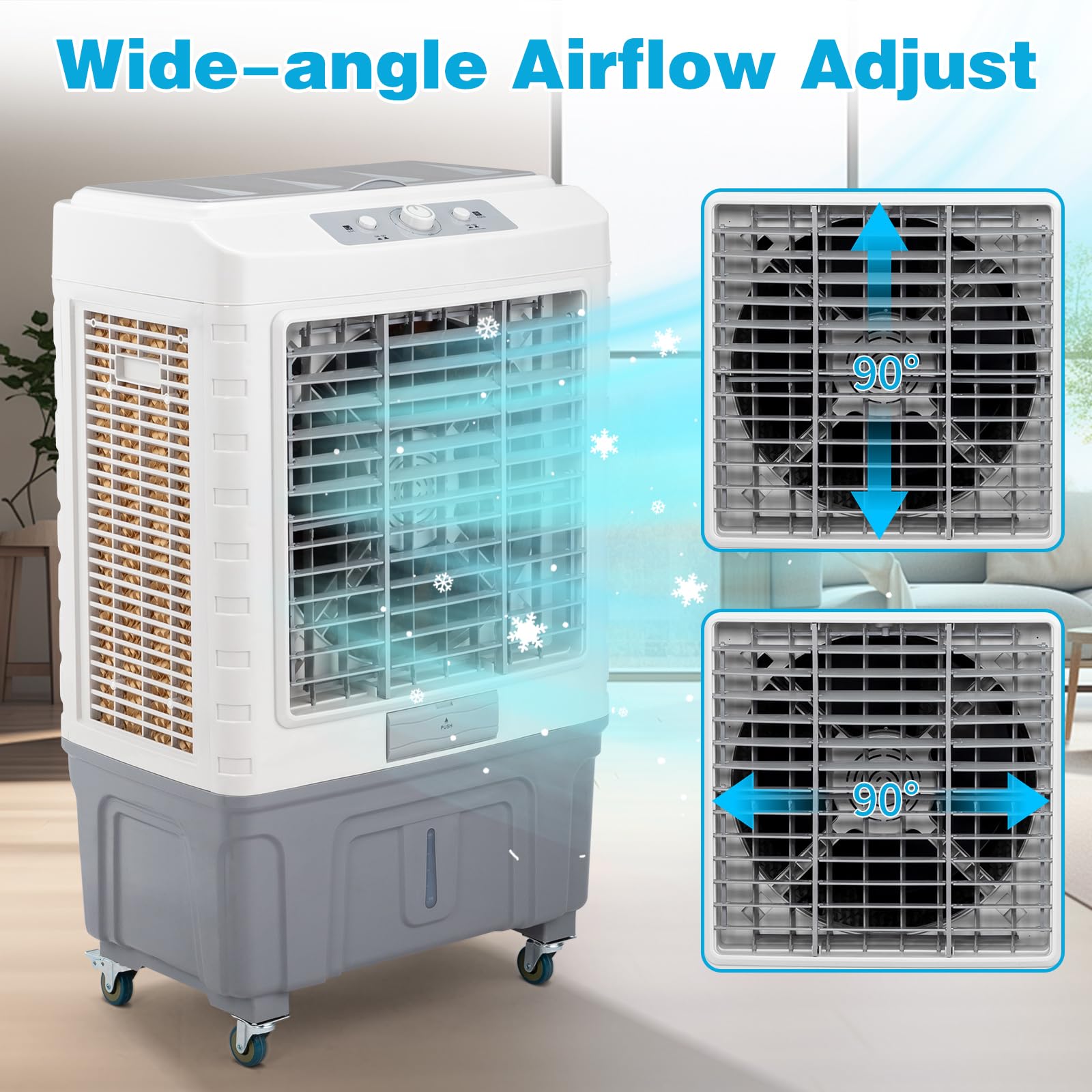 13.2 Gallon Portable Evaporative Air Cooler with Remote Control