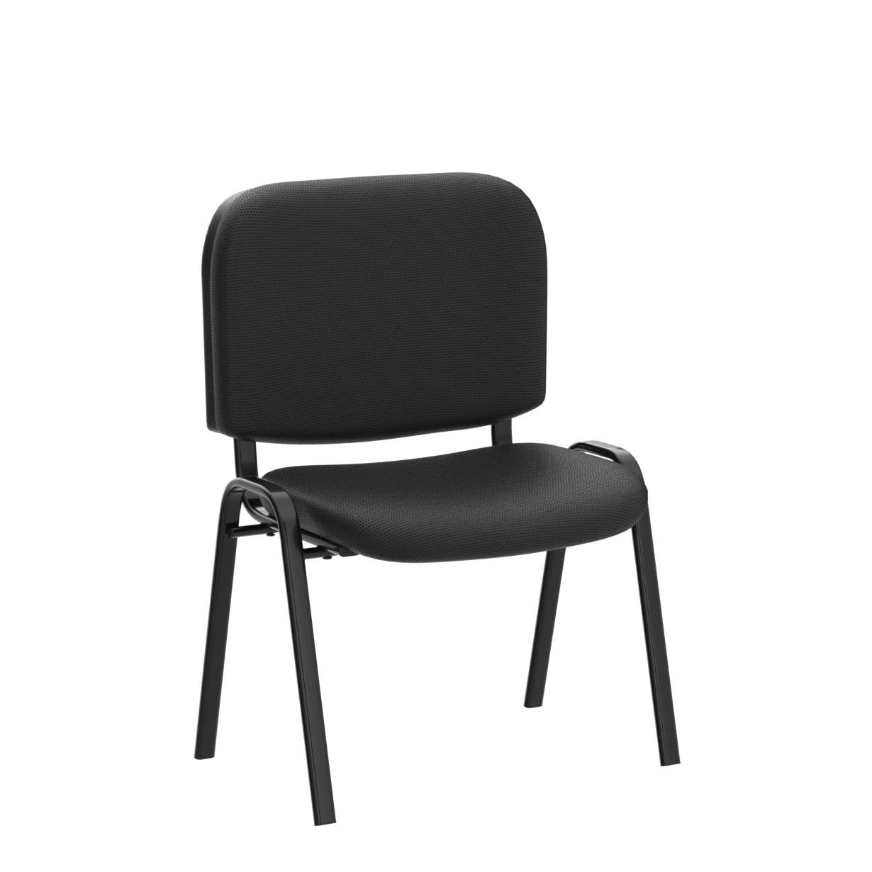 Office Fabric Mesh Stacking Chairs Armless Black