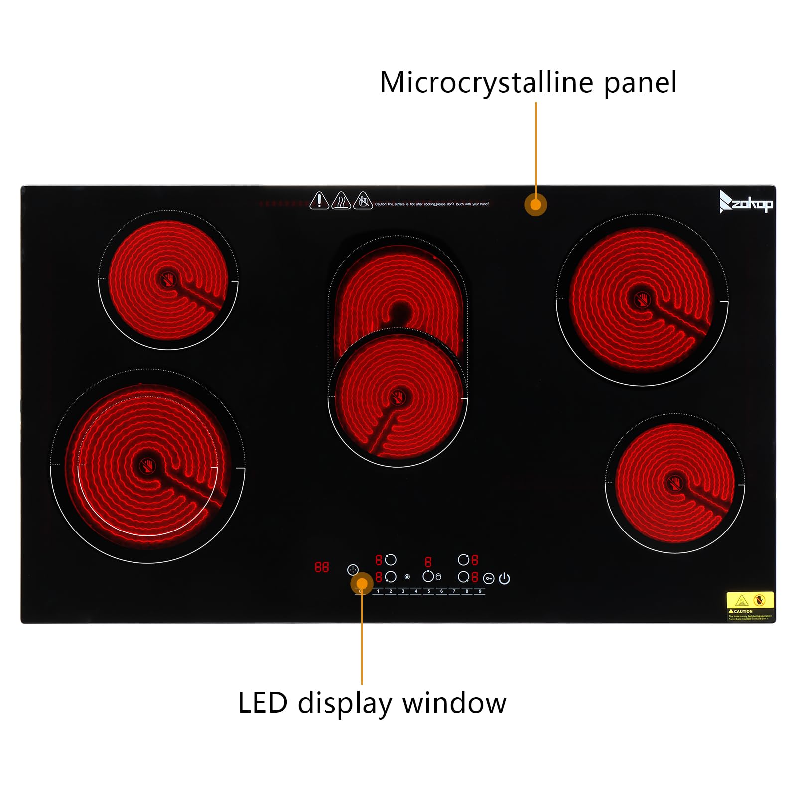 35 inch 5 Burners 8600W 220V Electric Ceramic Cooktop