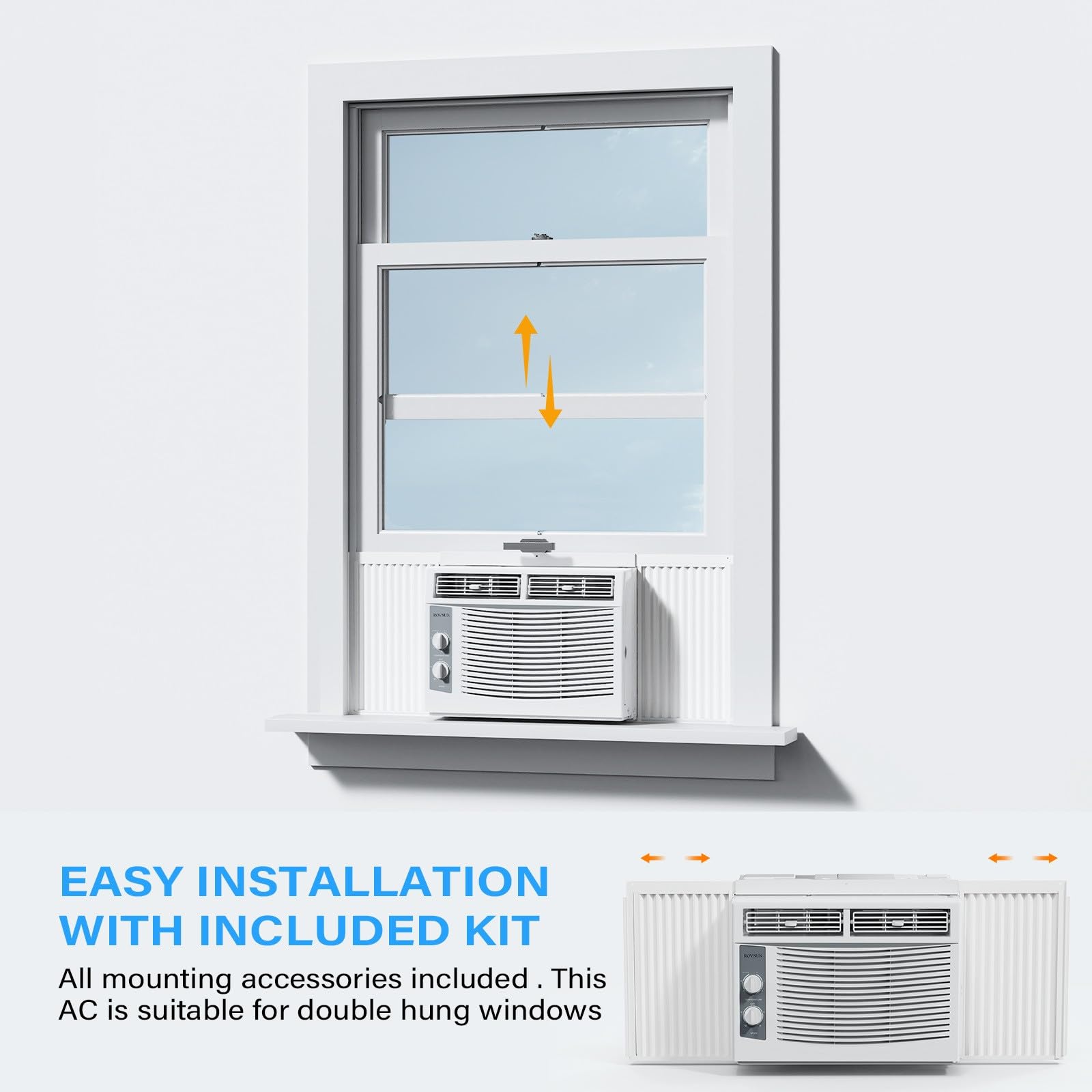 ROVSUN 5,000 BTU 115V Window Air Conditioner with Mechanical Controls & Install Kit