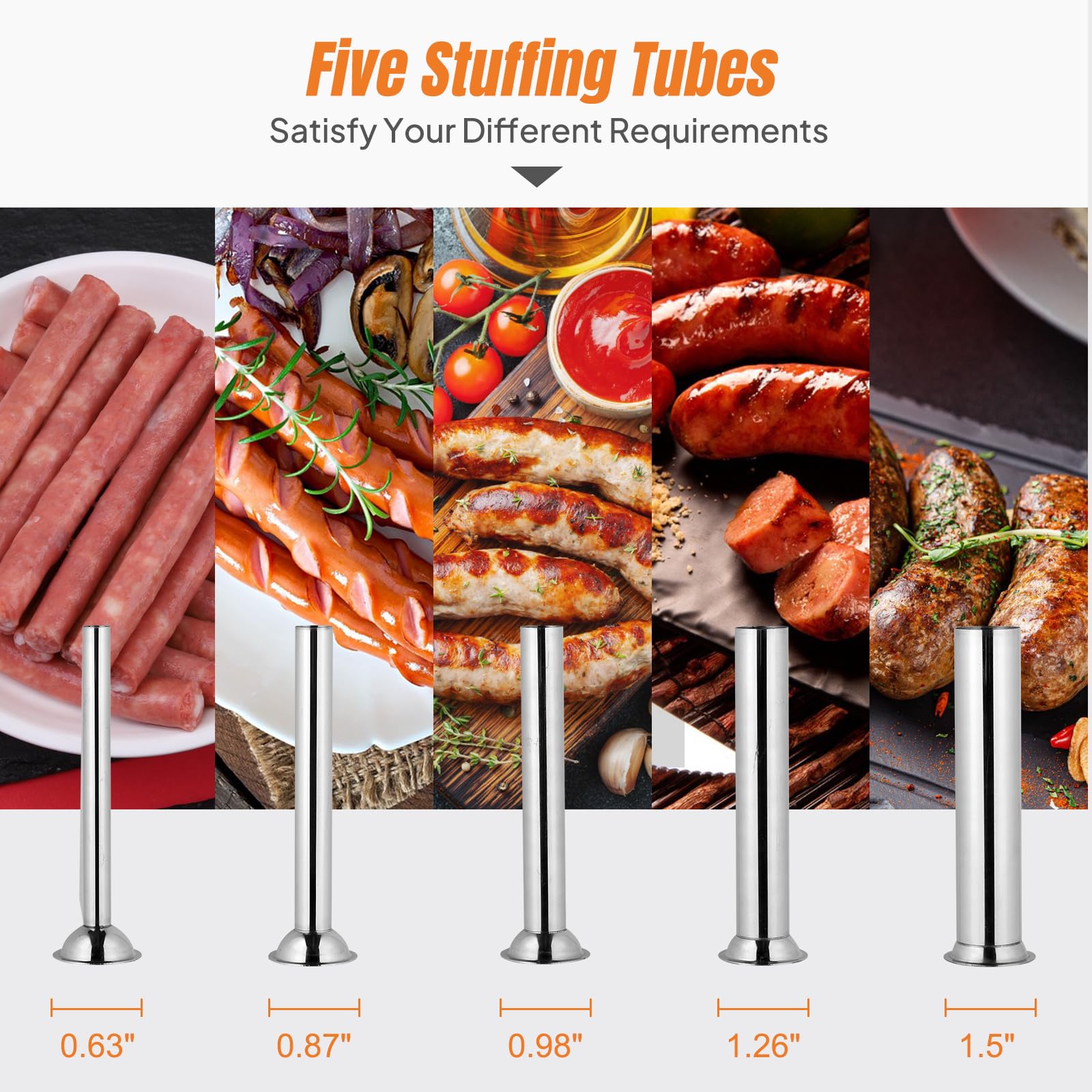 ROVSUN 15 LBS Manual Sausage Stuffer with 5 Stuffing Tubes